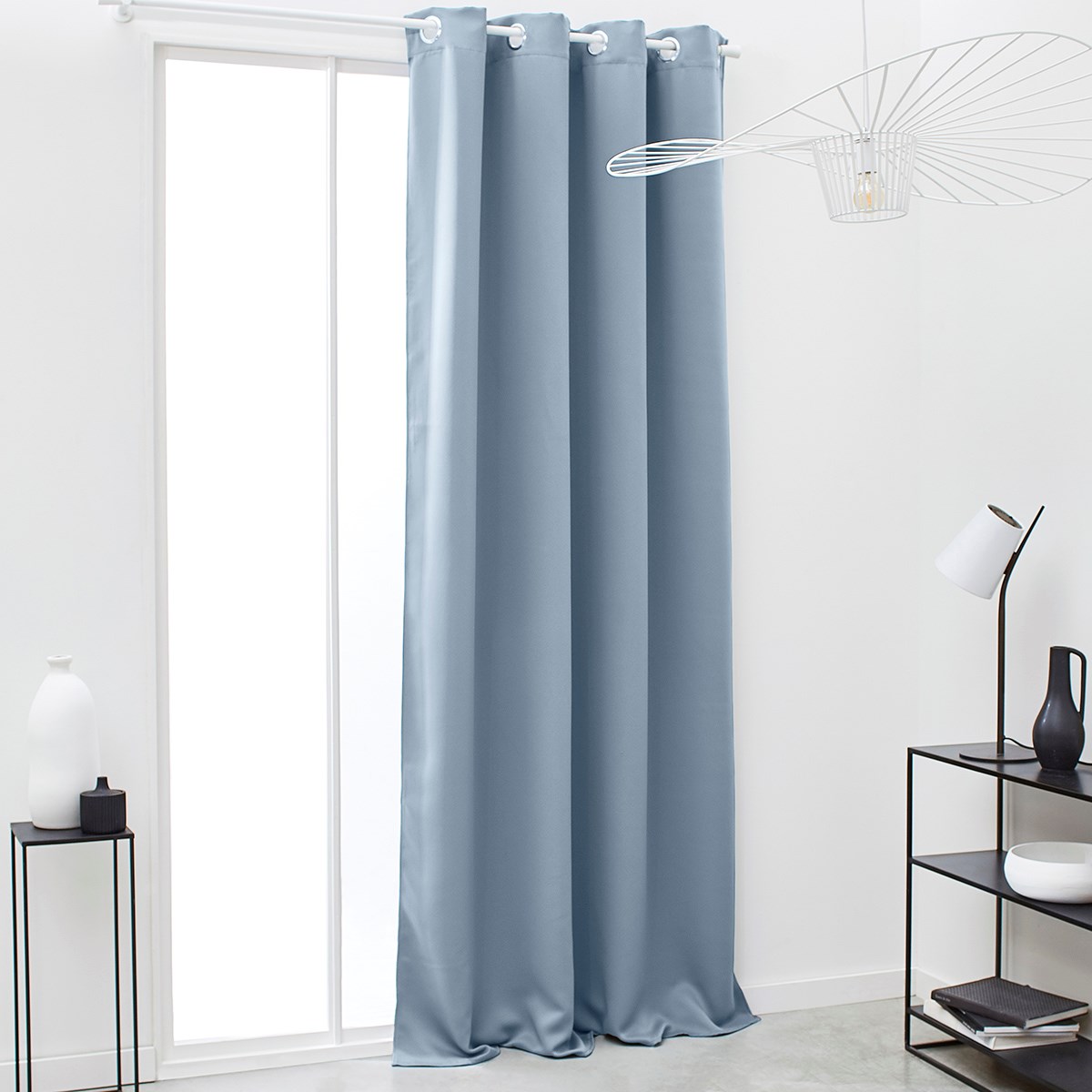 Plain blackout curtain with eyelets TODAY LINGE DE MAISON Blue