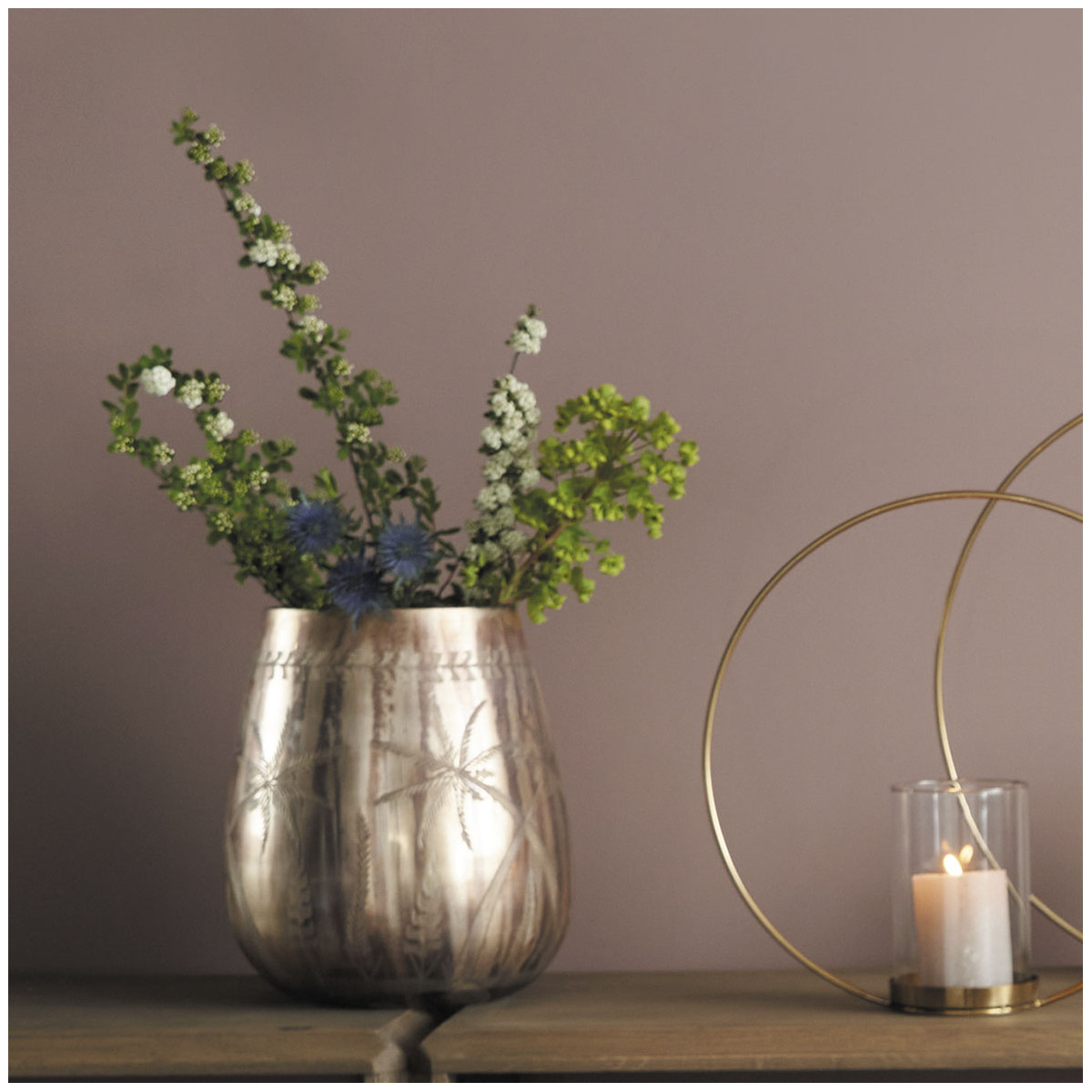 Round vase BLANC D'IVOIRE Golden