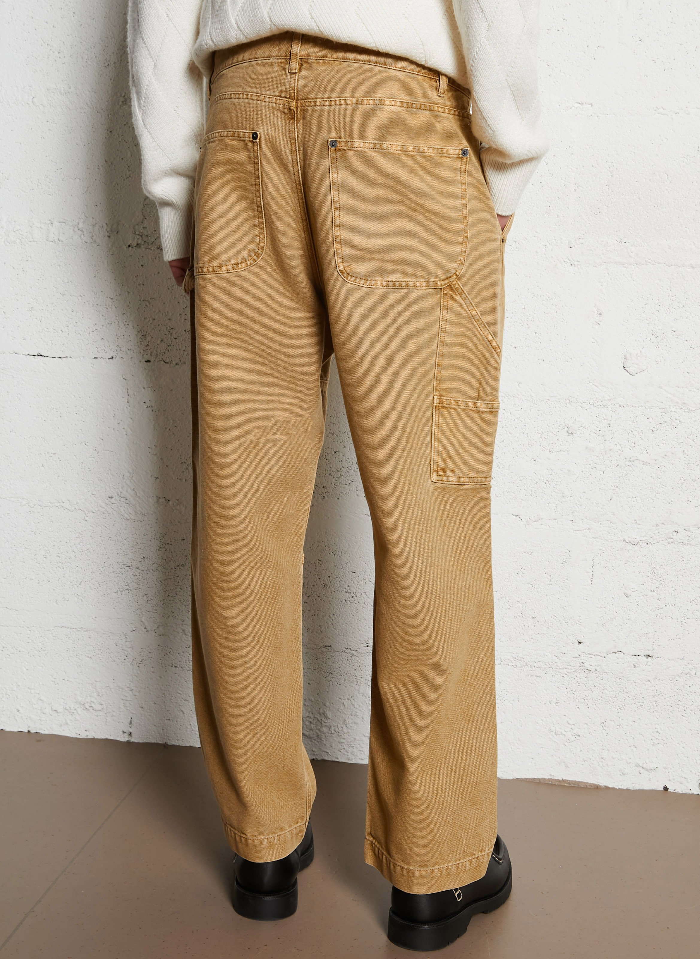 Carpenter style washed denim jeans IKKS Beige