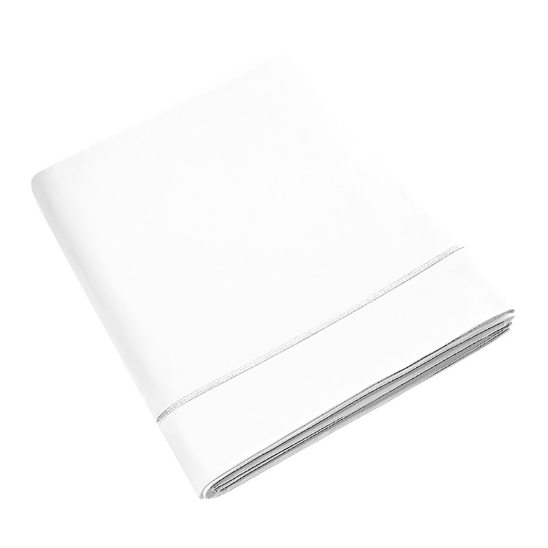 Combed cotton percale flat sheet "Julian" all sizes pure cotton COTON PUR White