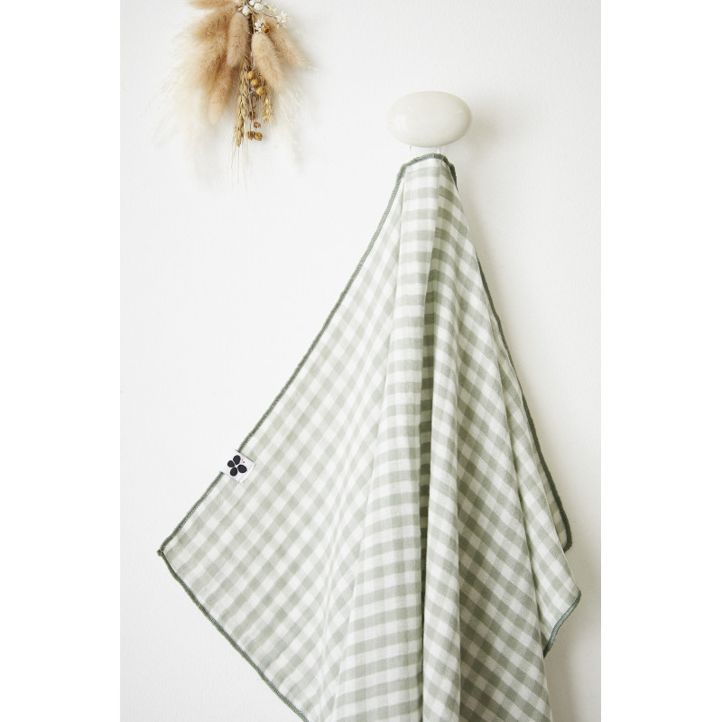 Lot de 2 essuie-mains en gaze de coton L'EFFET PAPILLON Vert