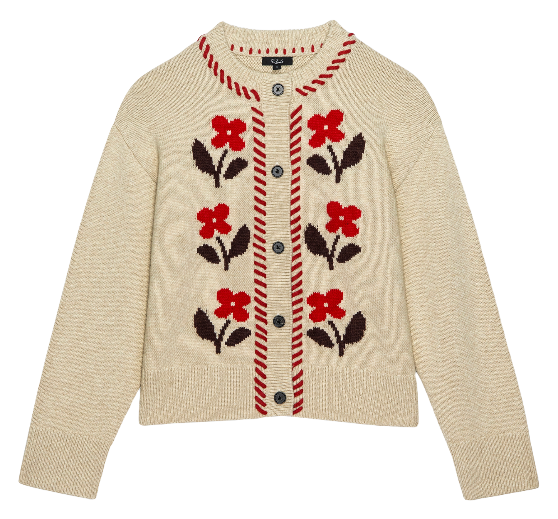 Gilet droit col rond RAILS Multicolore