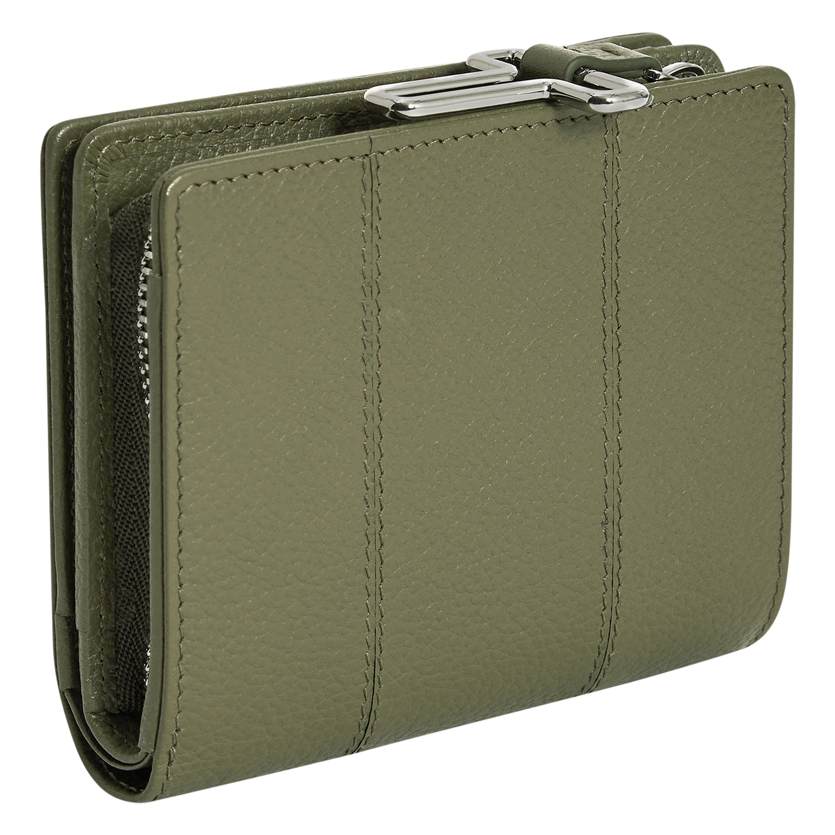 Portefeuille en cuir de vachette grainé LE TANNEUR Vert