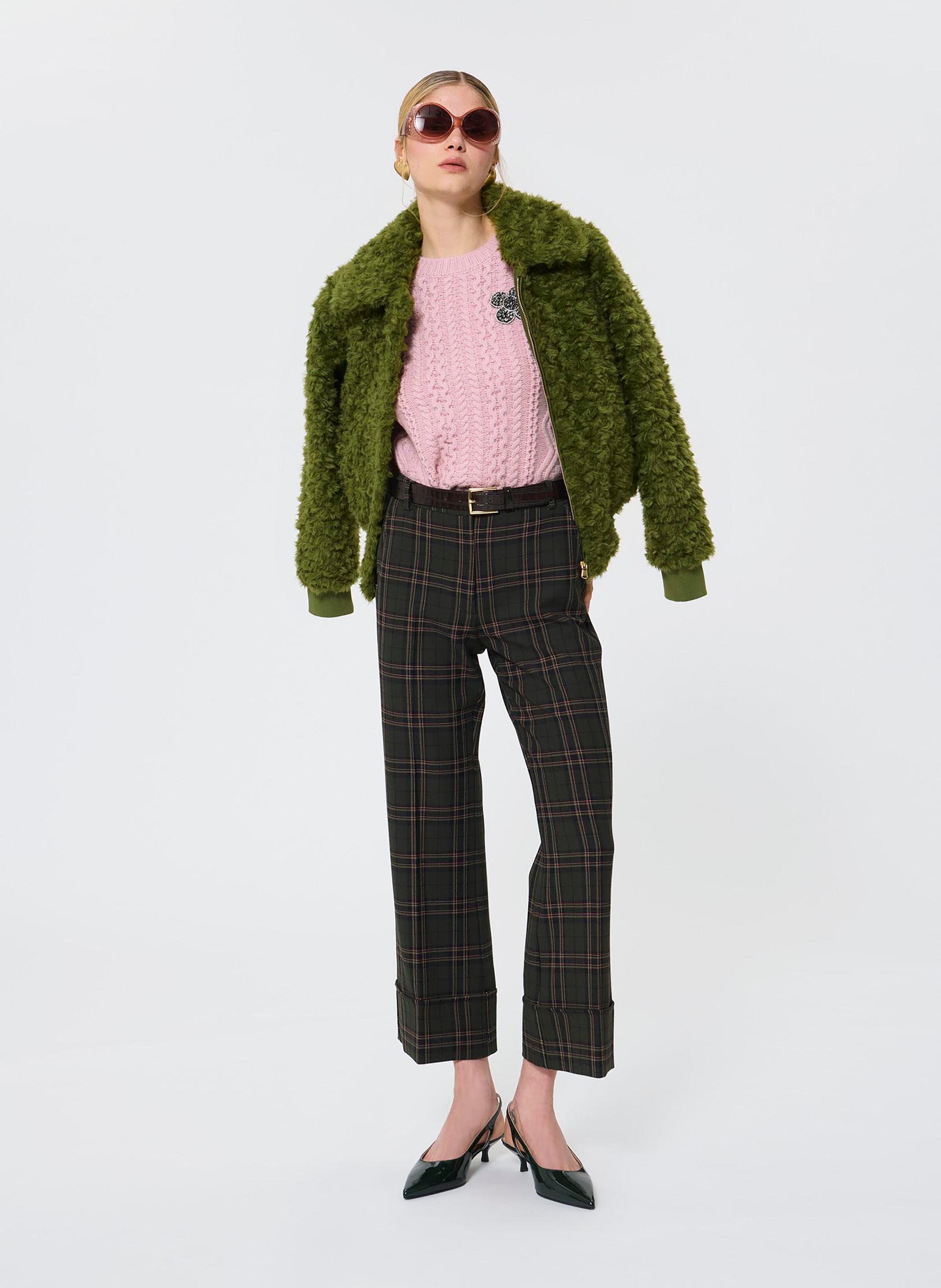 Pantalon droit imprimé TARA JARMON Vert