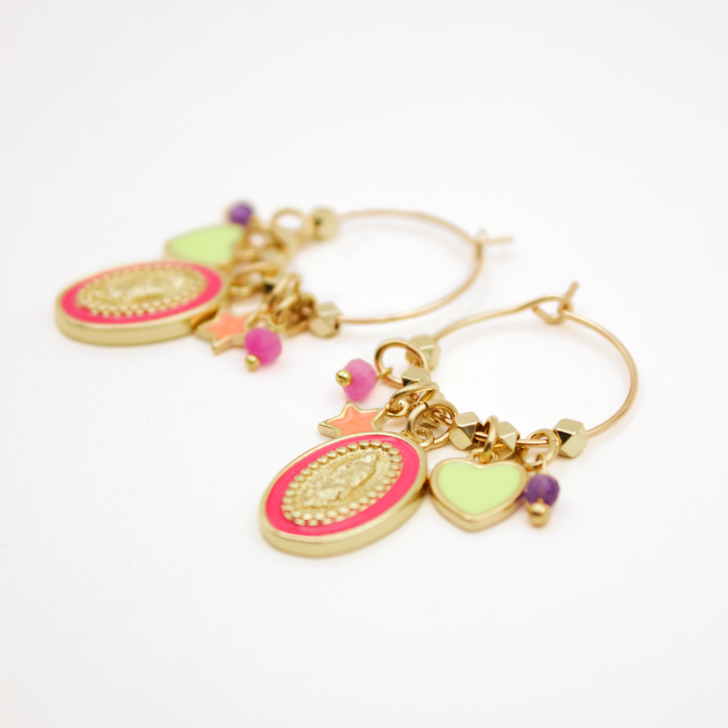 Créoles Madones Fluo - Carla L'ATELIER DES DAMES Golden