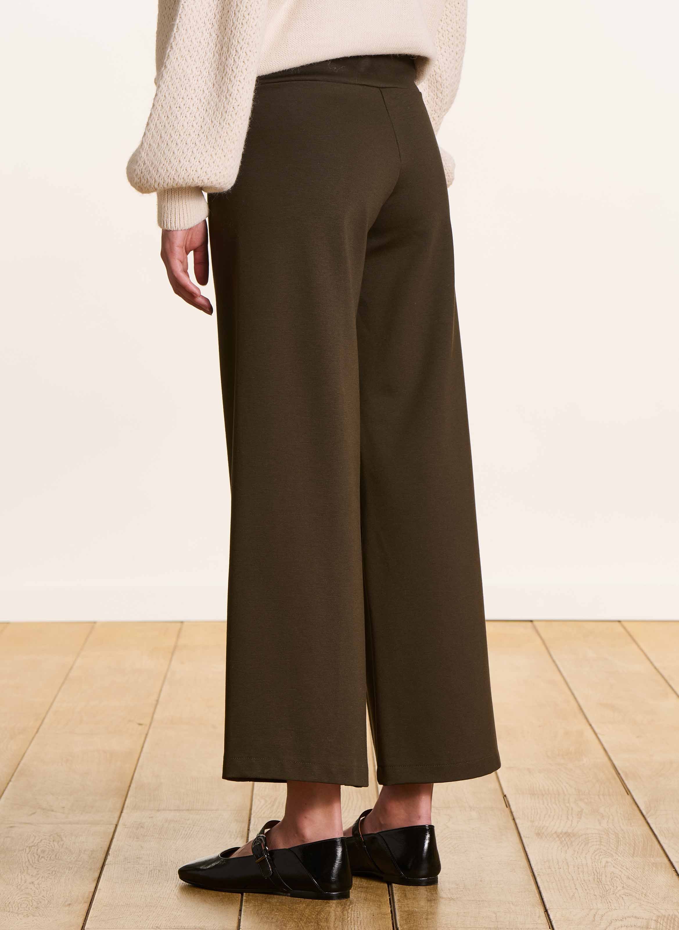 Cropped straight-leg pants LA FEE MARABOUTEE Brown
