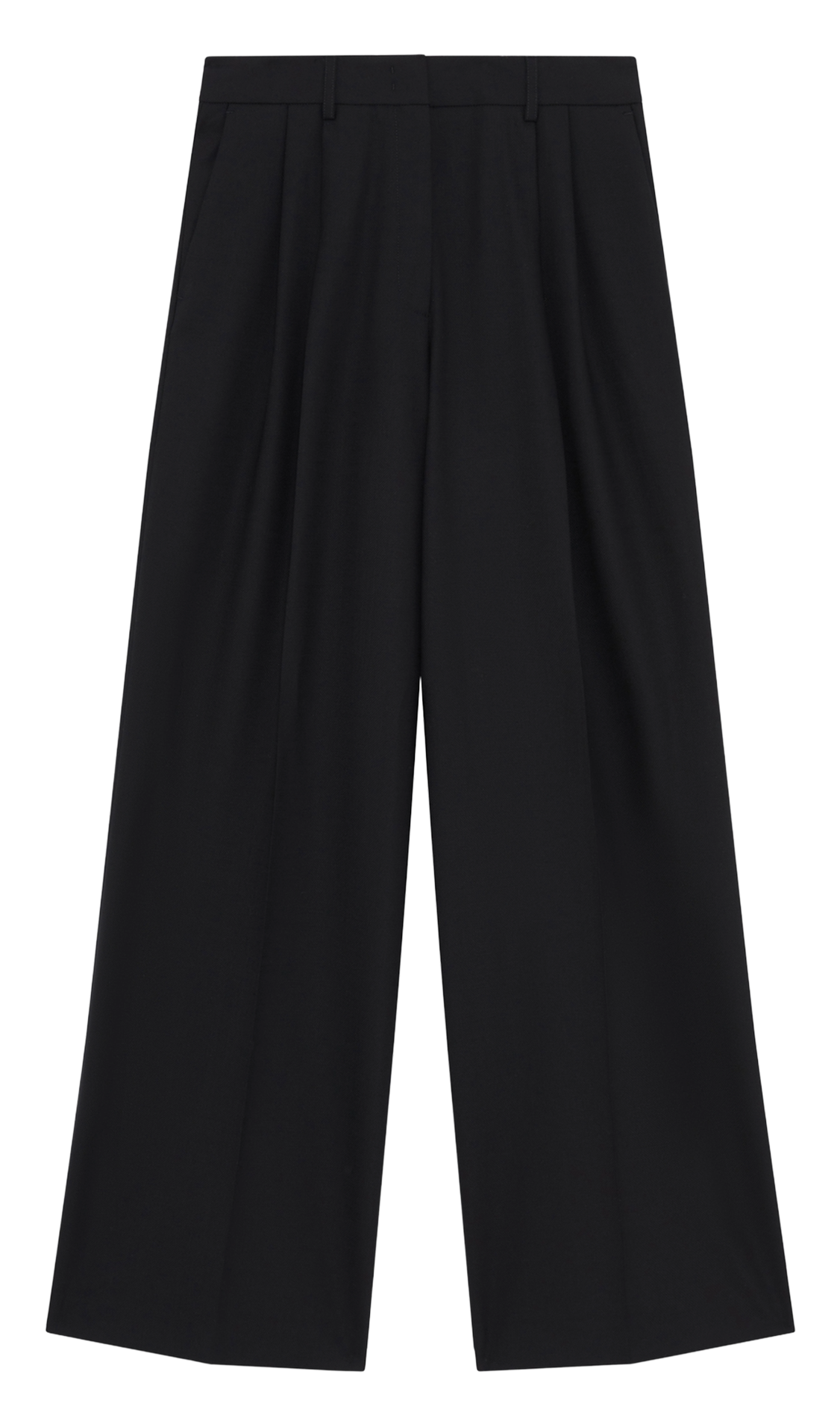 Pantalon large en laine mélangée PABLO Noir