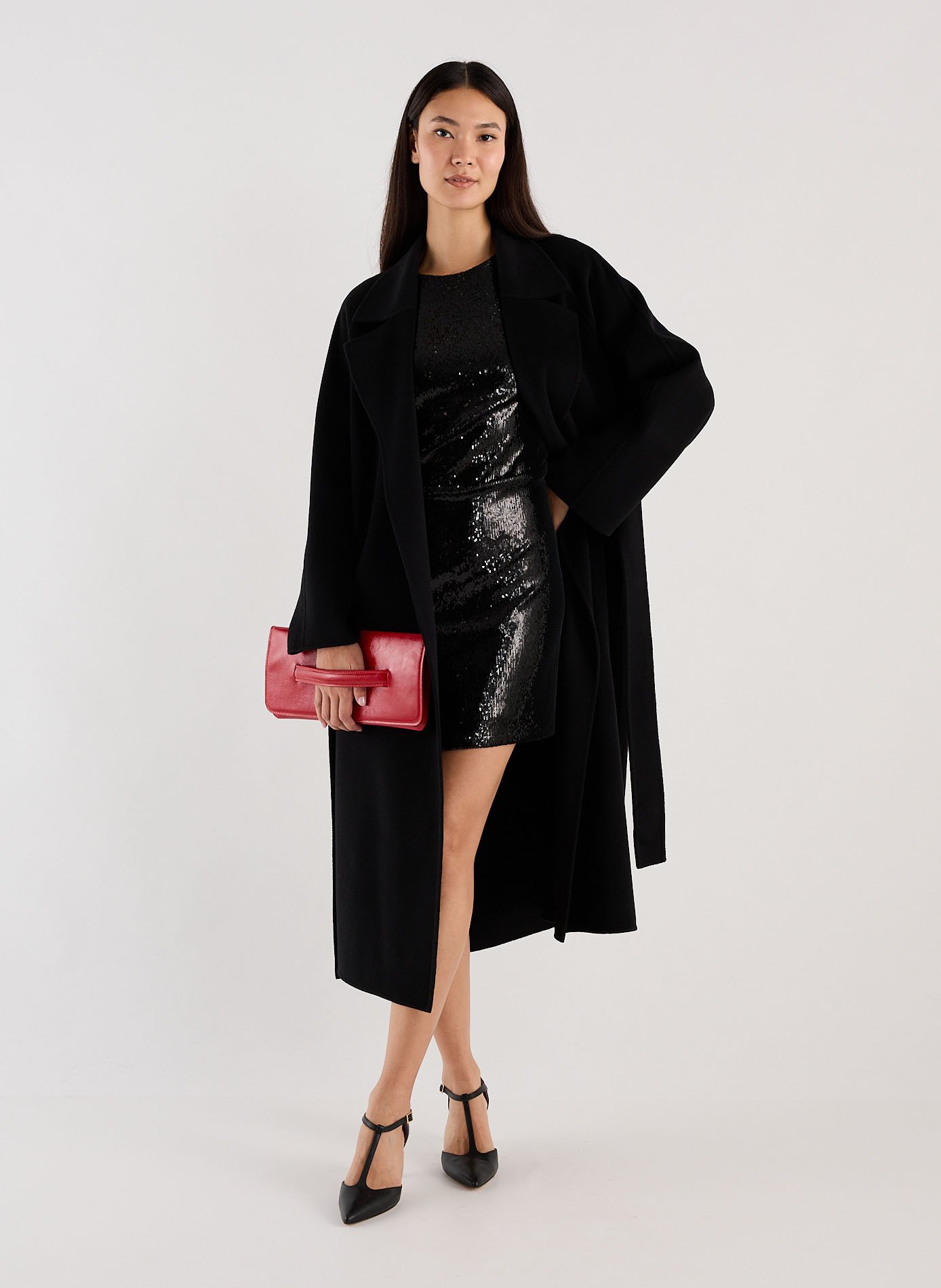 Long wool tailored coat SAISON 1865 Black