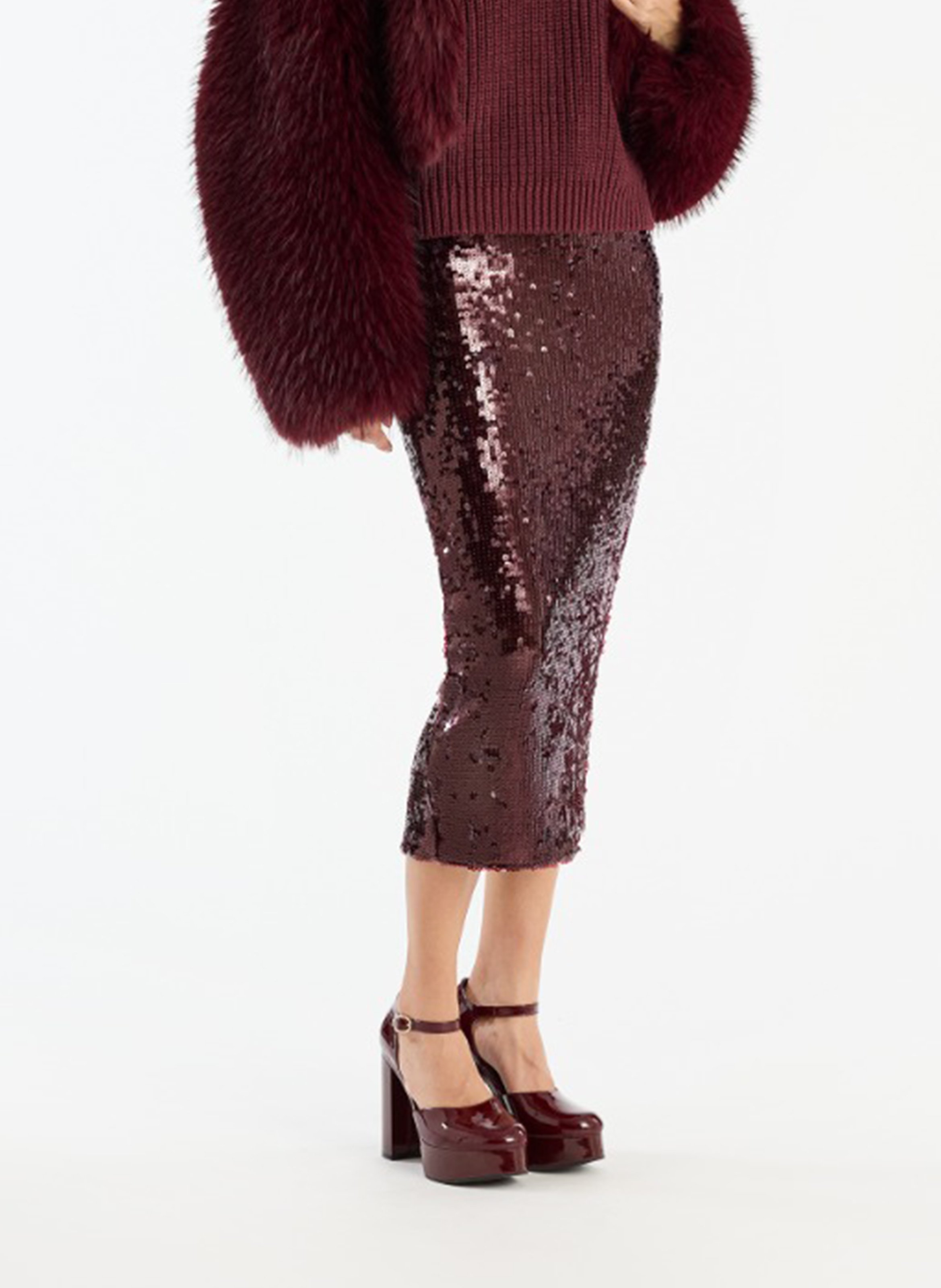 Floride midi skirt with sequins  ROTATE Brown