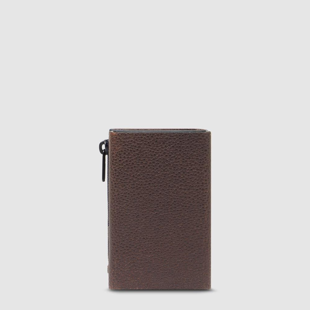 Compact wallet with pop-up card holder, coin pocket, and RFID protection PIQUADRO Blue