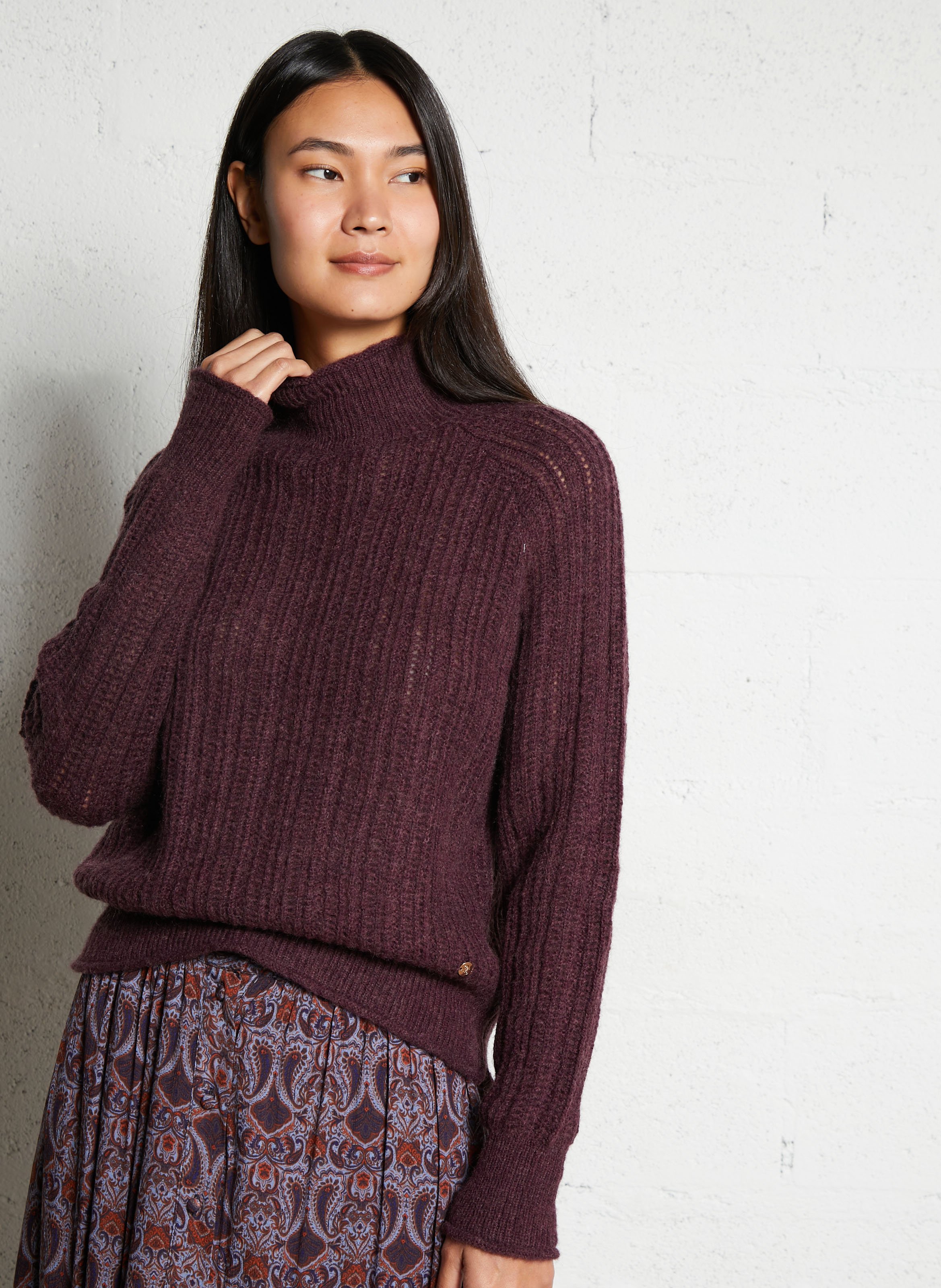 Oversize-Pullover mit Stehkragen LA PETITE ETOILE Rot