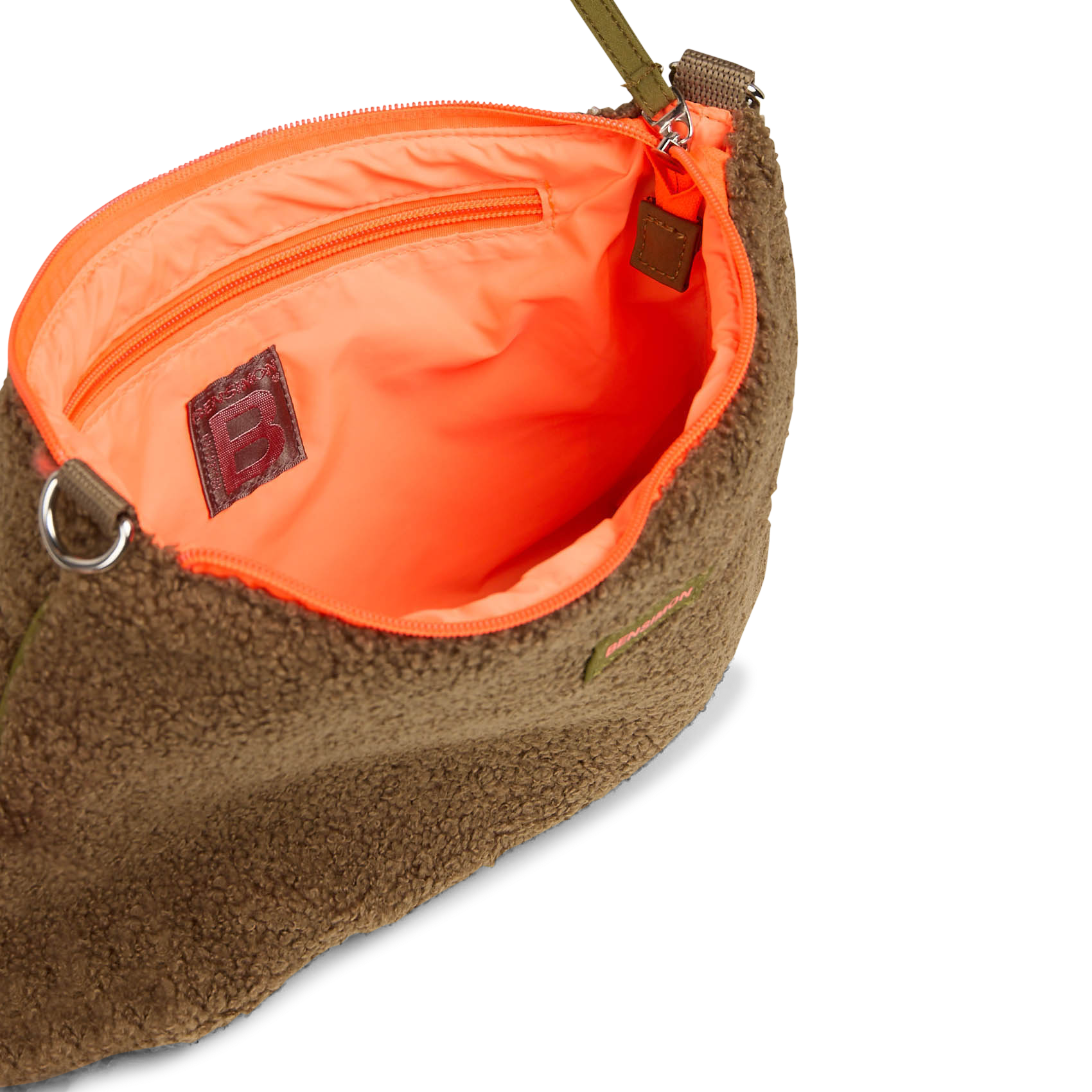 Sac bandoulière en fourrure synthétique BENSIMON Kaki