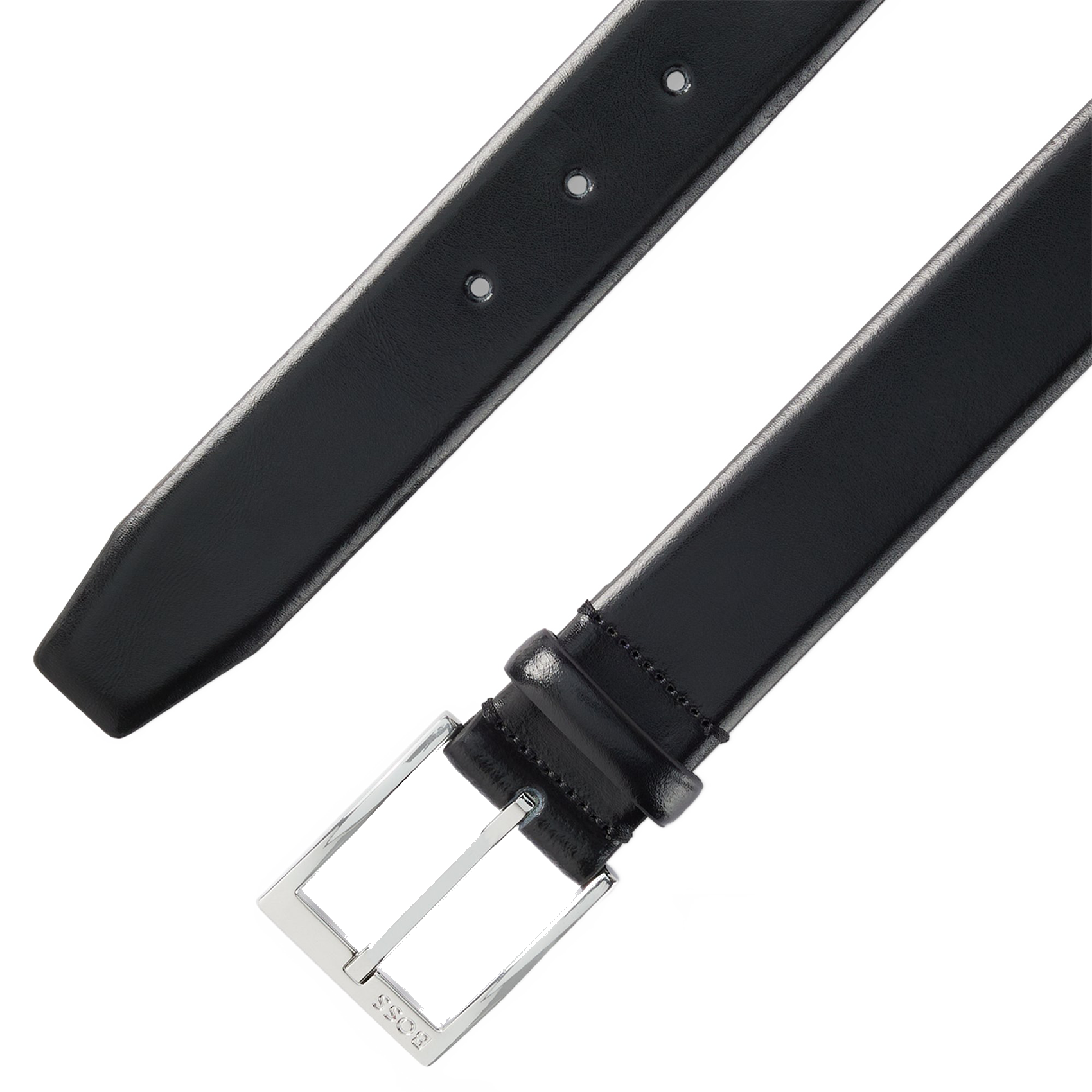 - Buckle closure. - Width: 3 cm.  BOSS Black