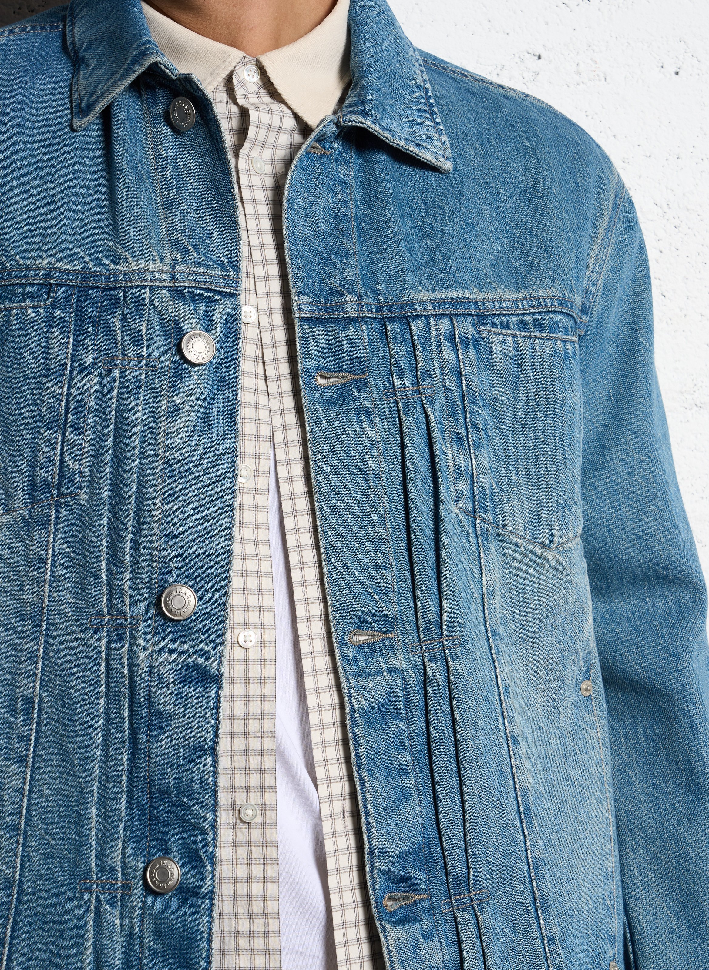 Rechte knoopsluiting spijkerjas IKKS Blauw