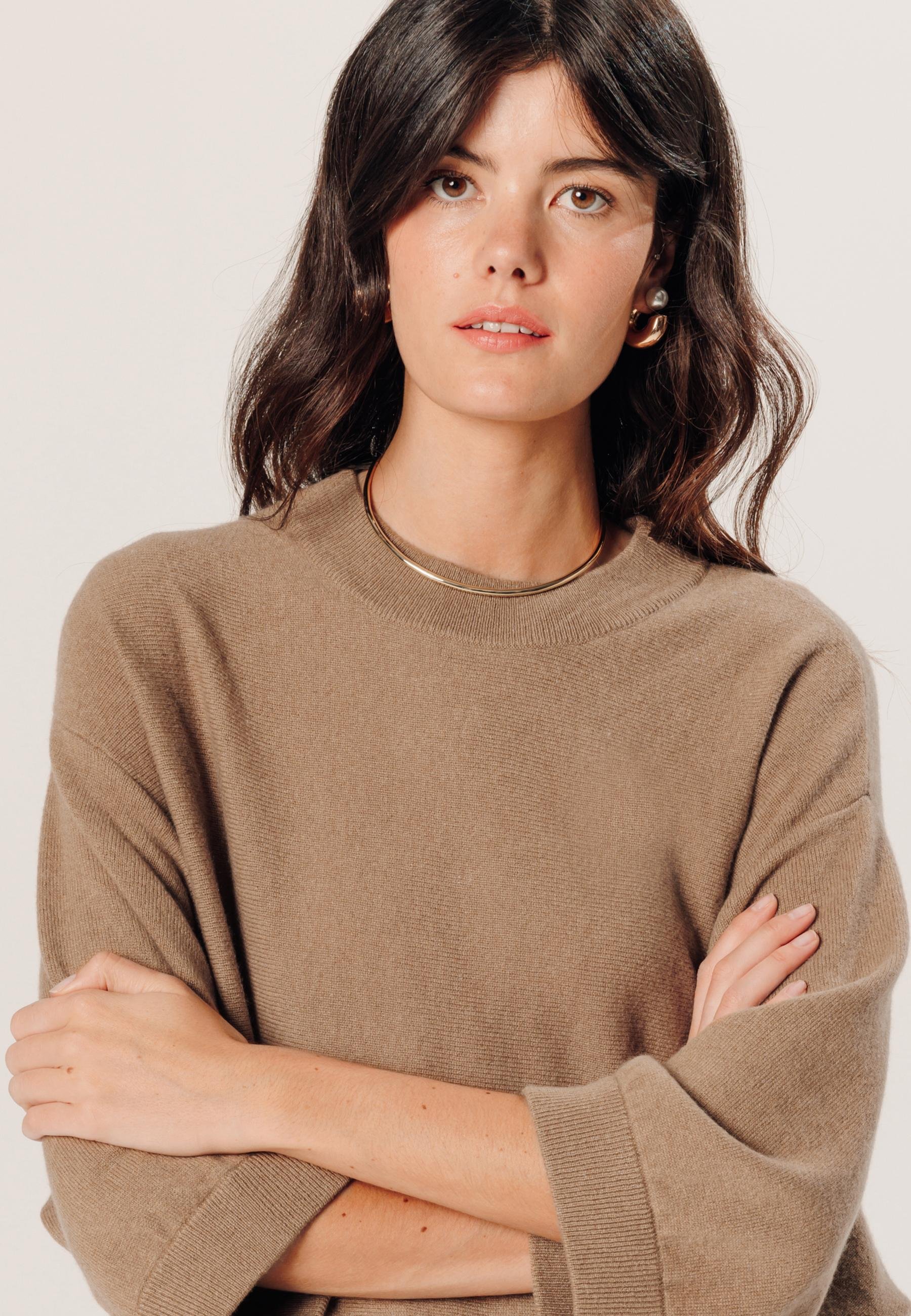 Cashmere 3/4 sleeve poncho RODIER Brown