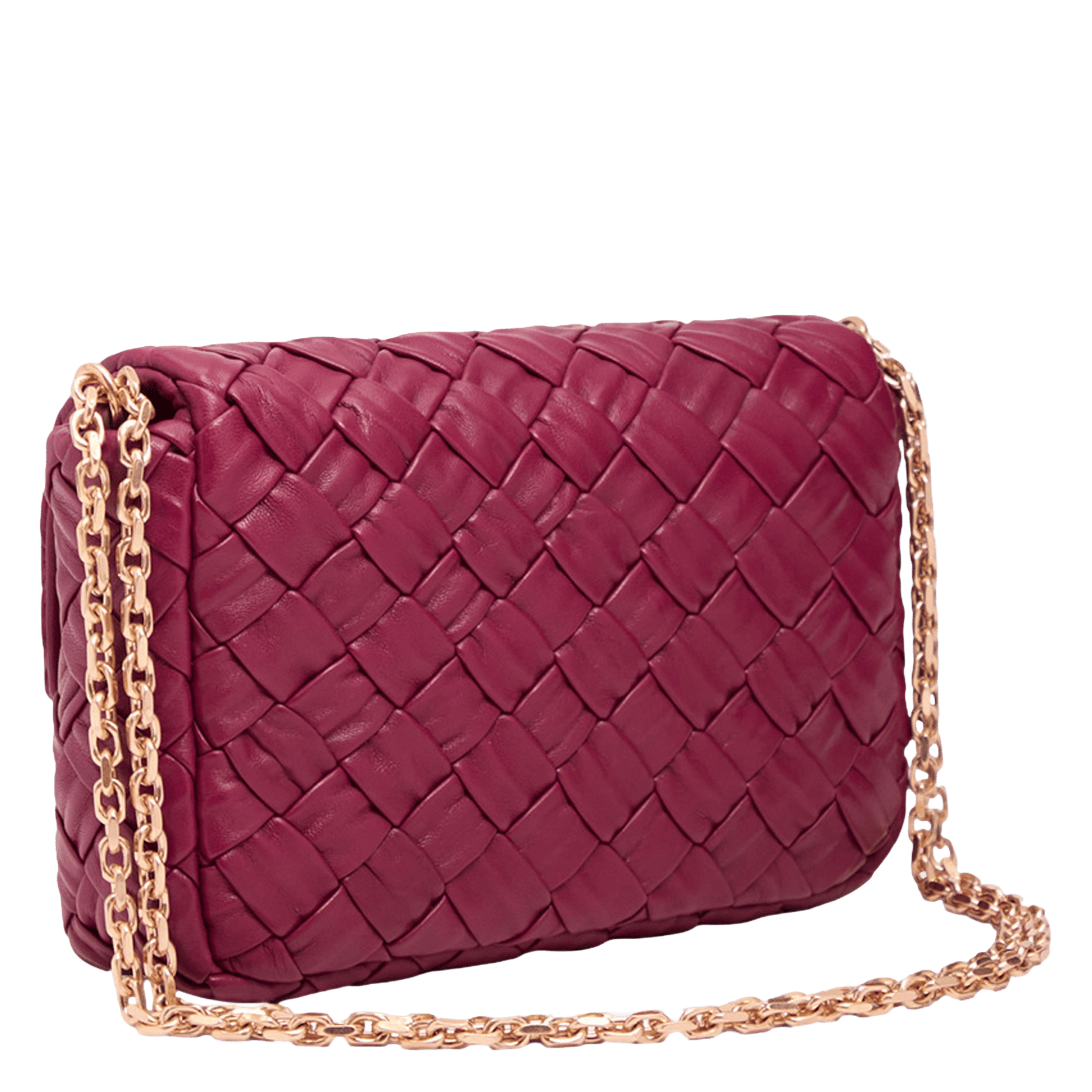 Bolso bandolera de piel trenzada VANESSA BRUNO Rojo