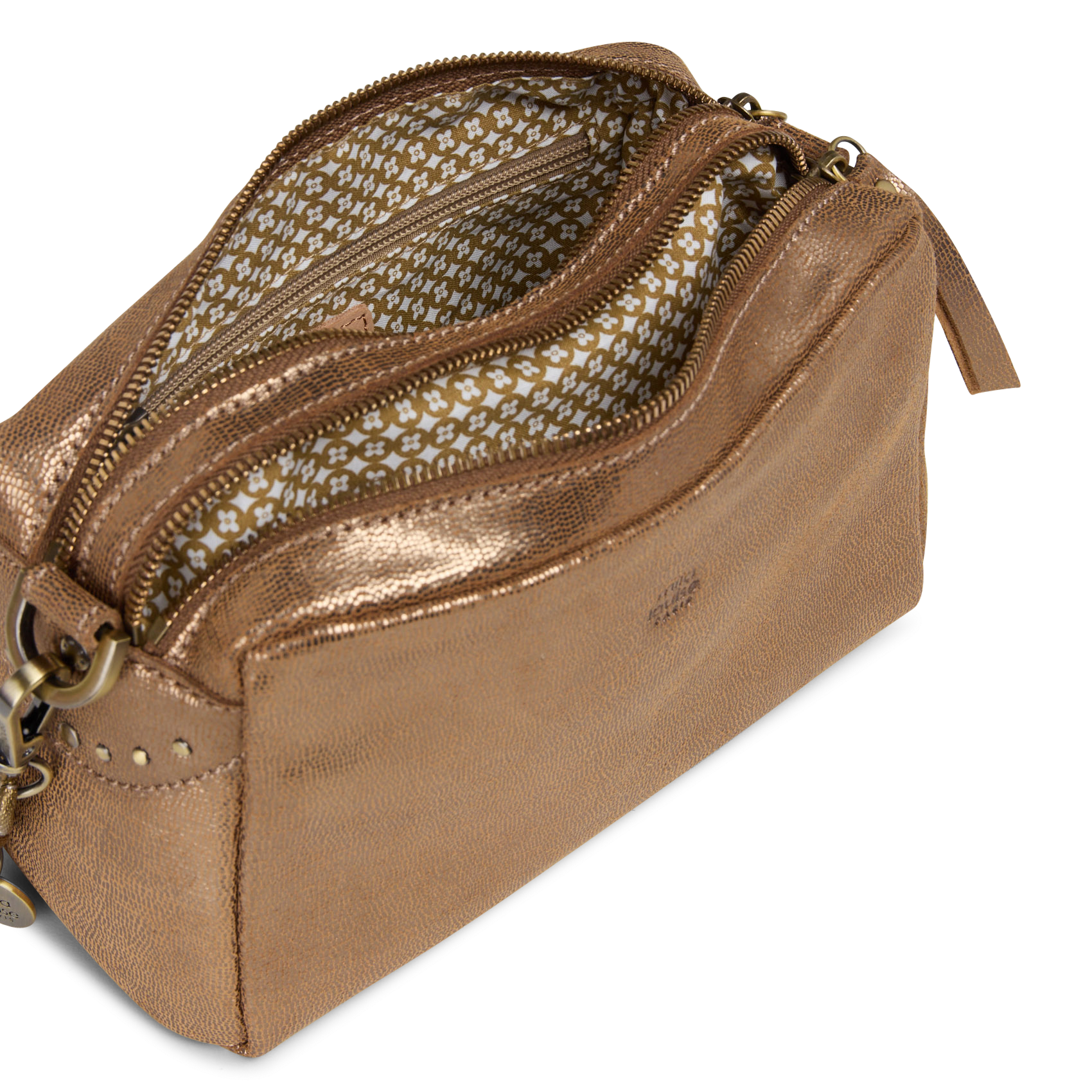 Leren clutch MILA LOUISE Bruin