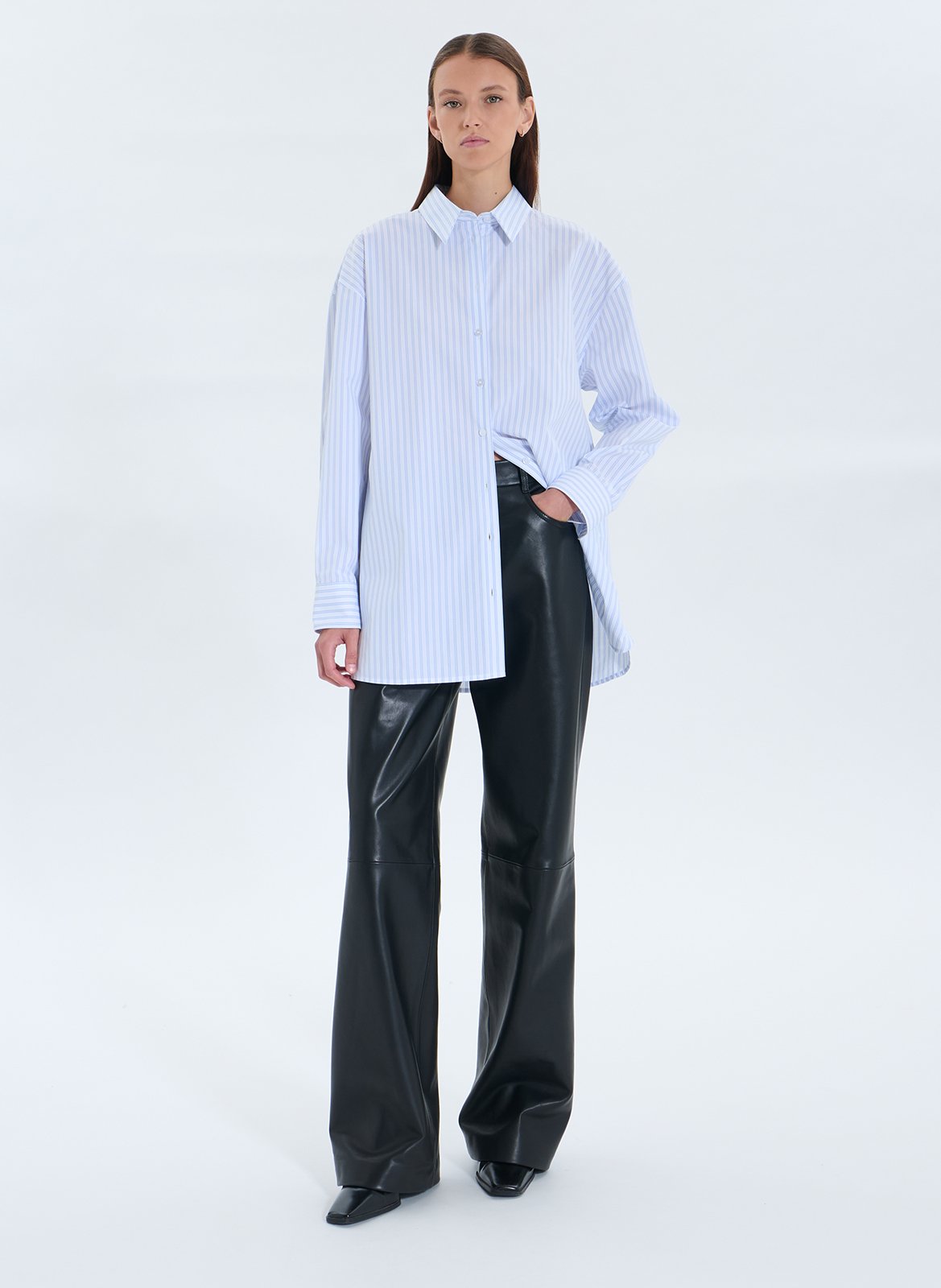 Chemise col classique en coton ZAPA Bleu