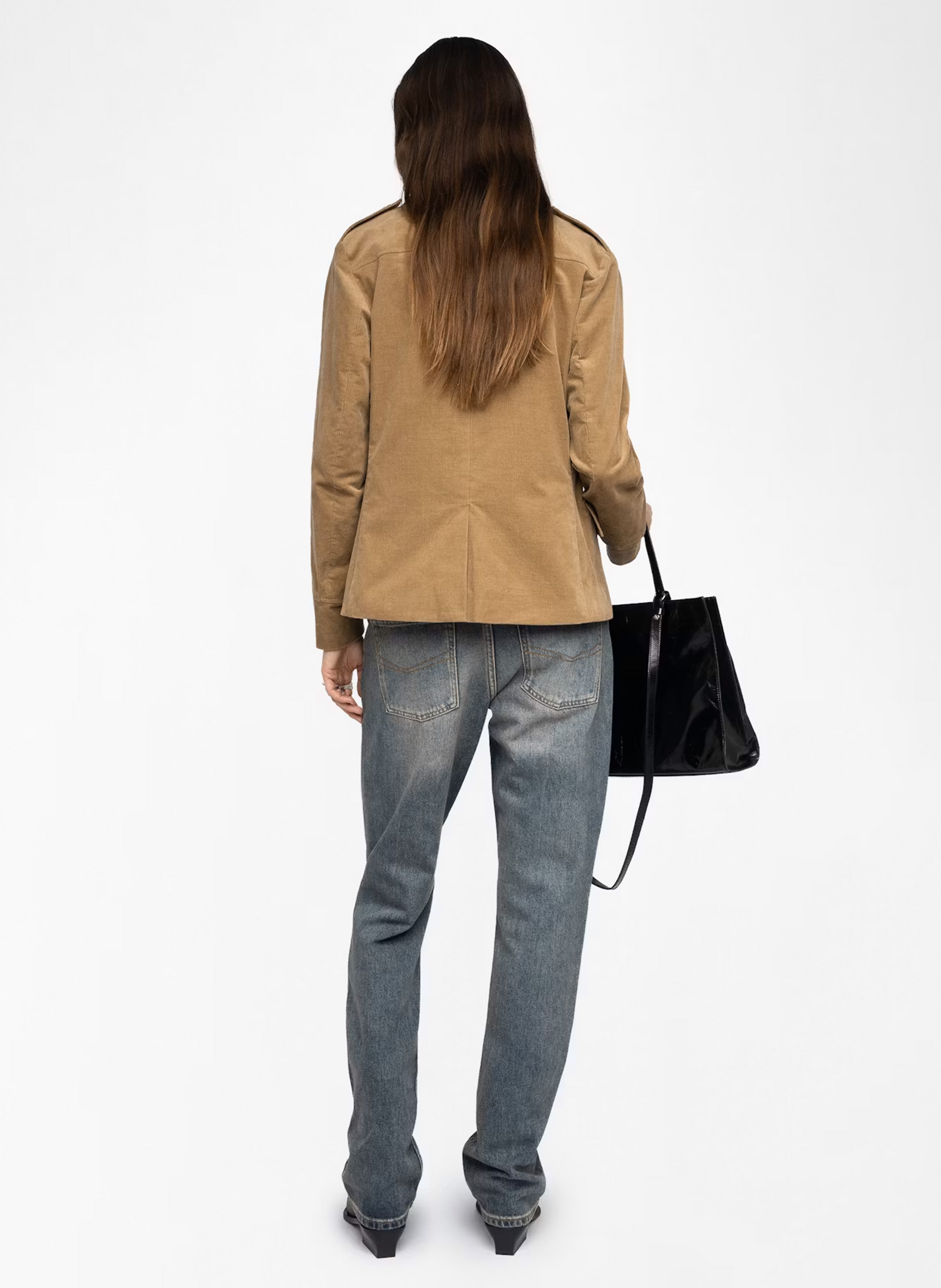 Straight ribbed cotton blend jacket ZADIG&VOLTAIRE Beige
