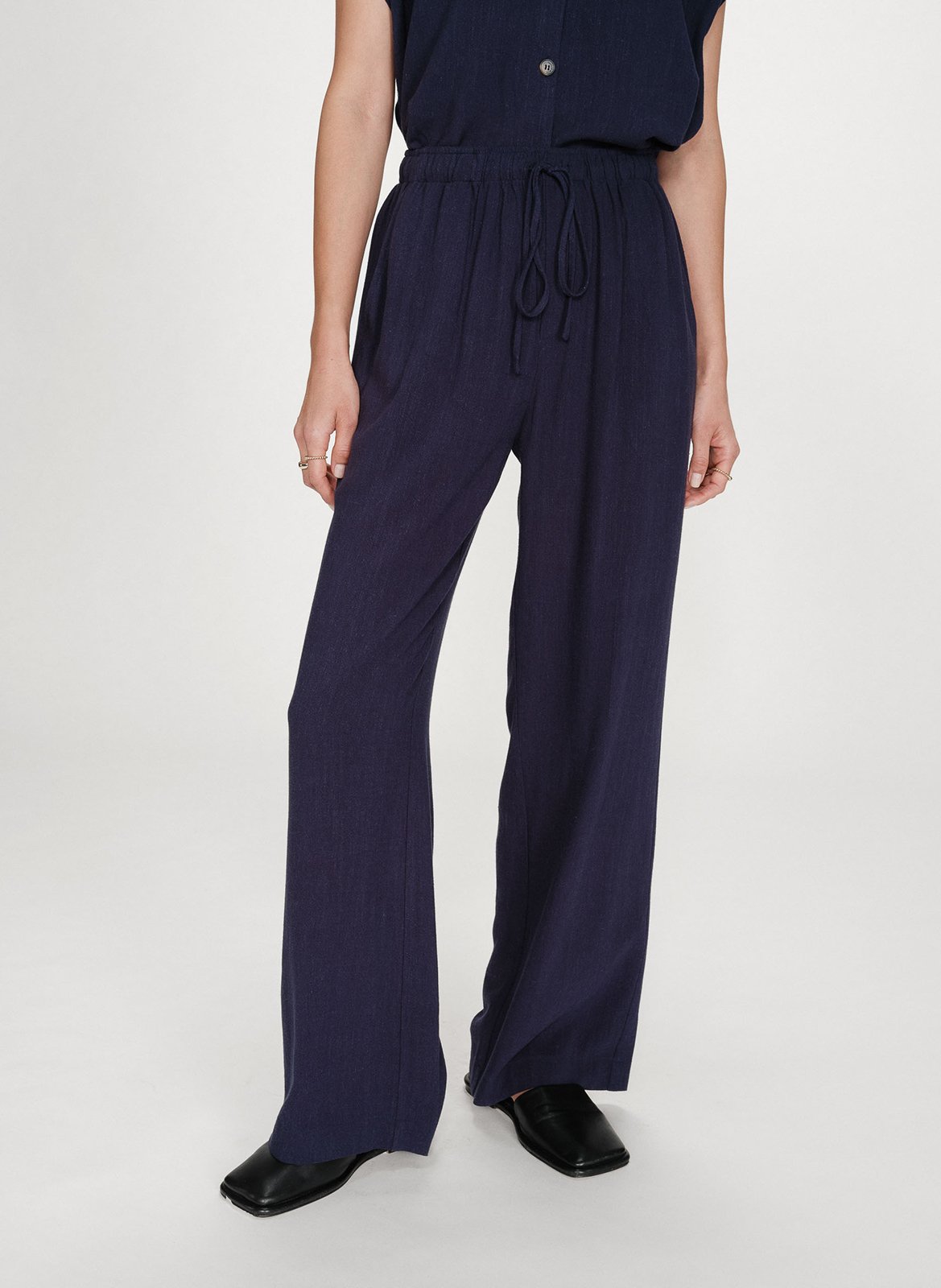 <p>Broek met hoge taille effen</p> GRACE ET MILA