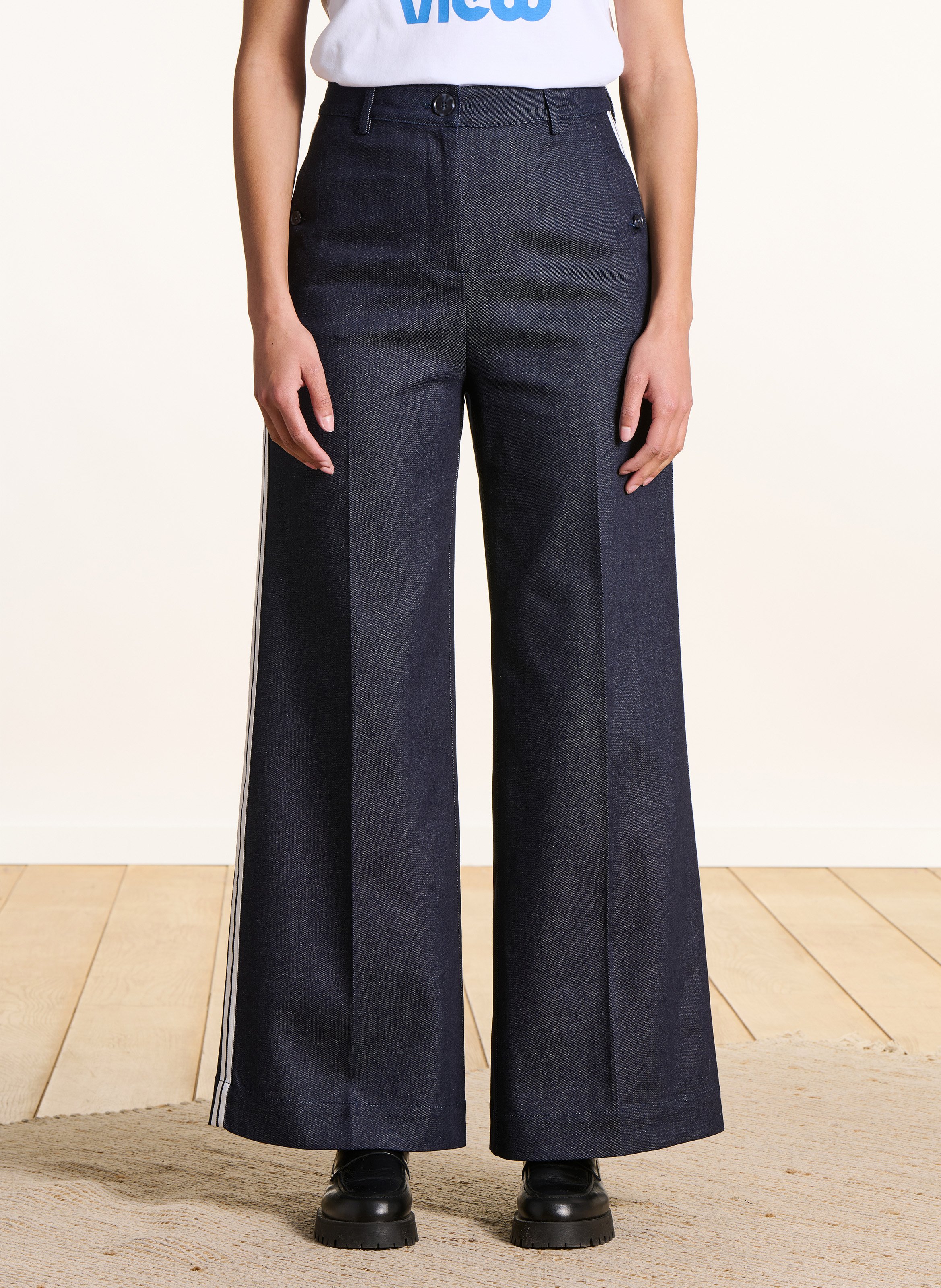 Rechte jeansbroek van gemengd katoen LA FEE MARABOUTEE Blauw