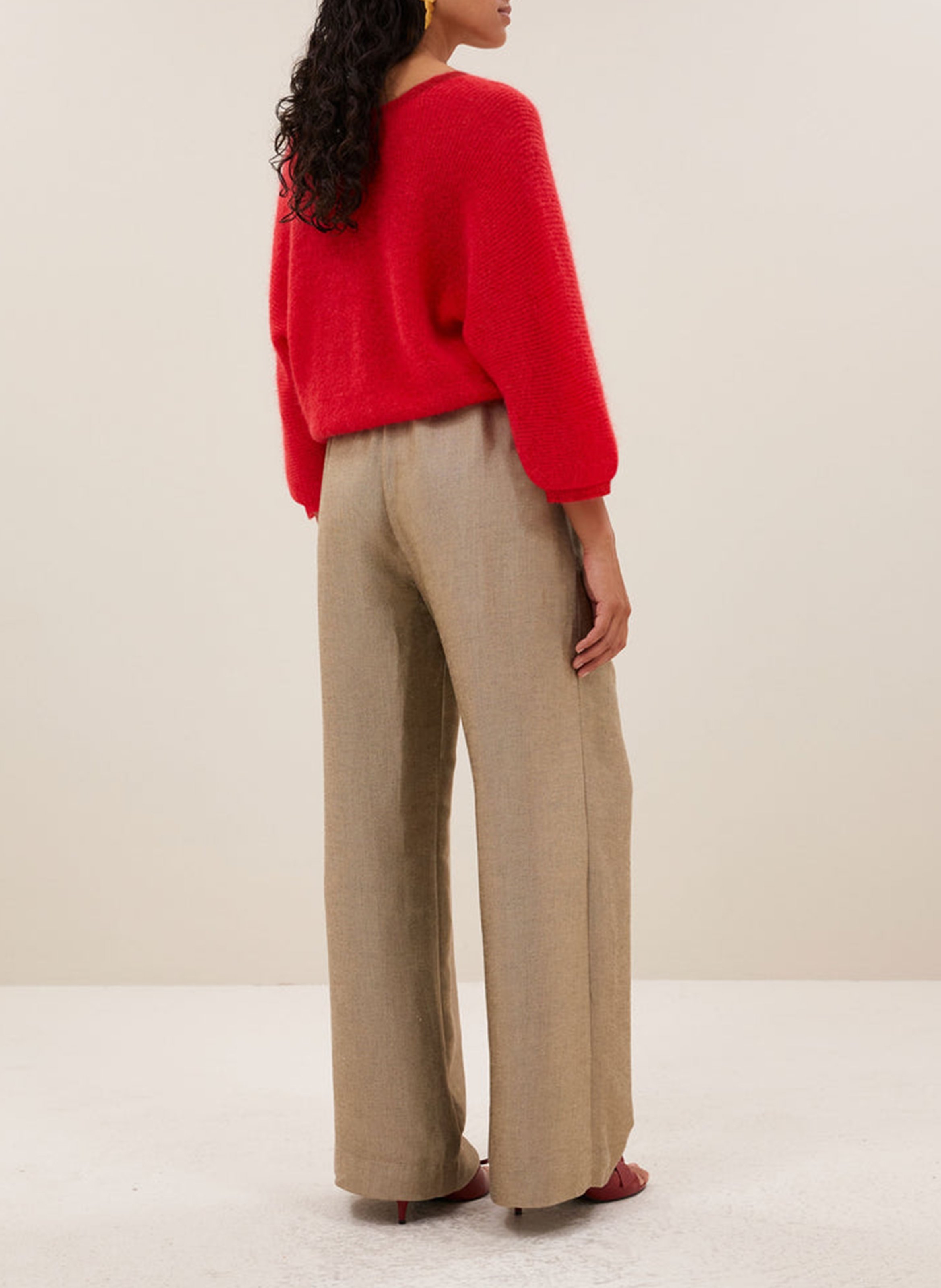 Recht, gebreid vest BY BAR Rood