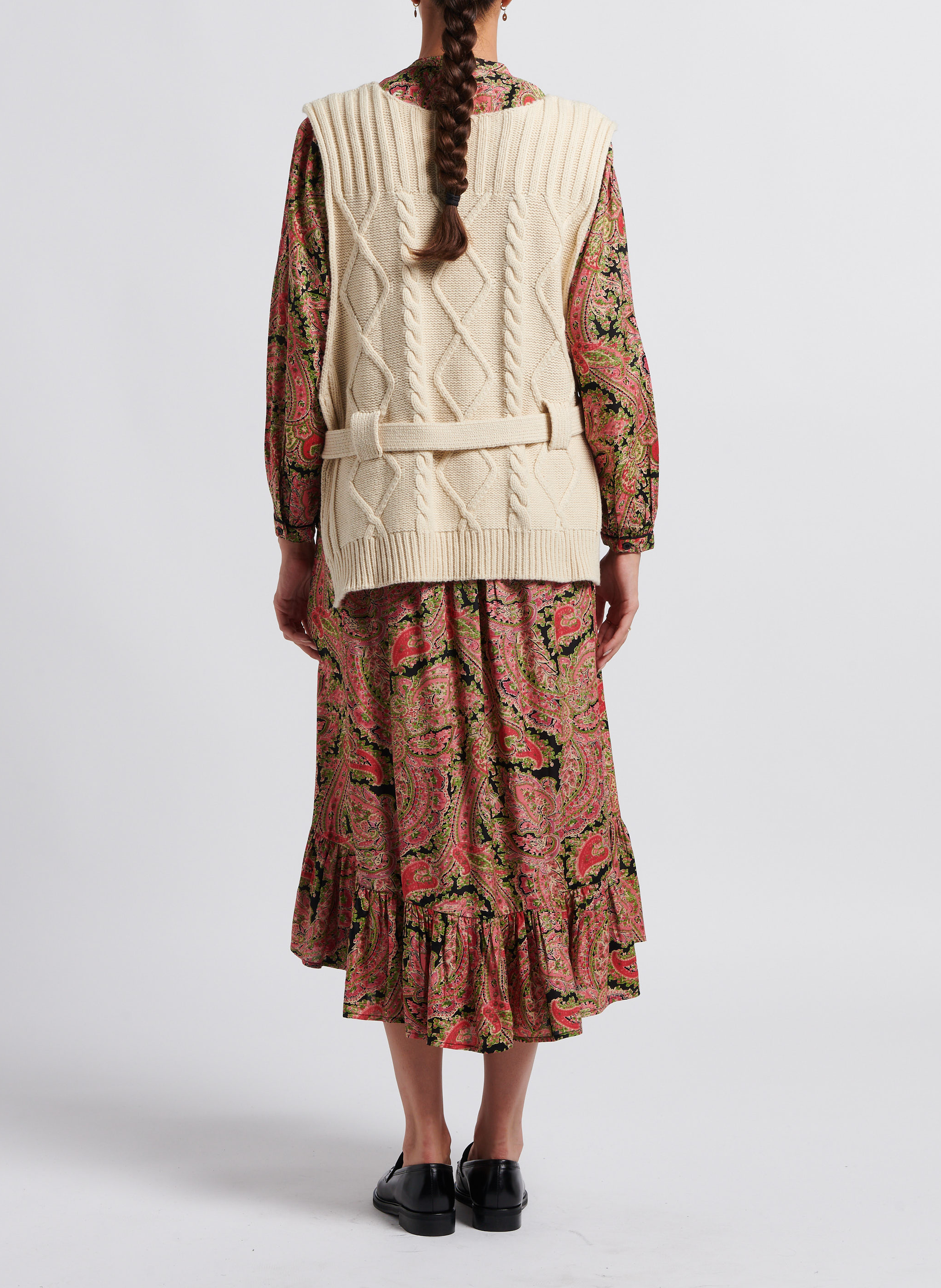 Mouwloze trui met ronde hals |wolblend SWILDENS Wit