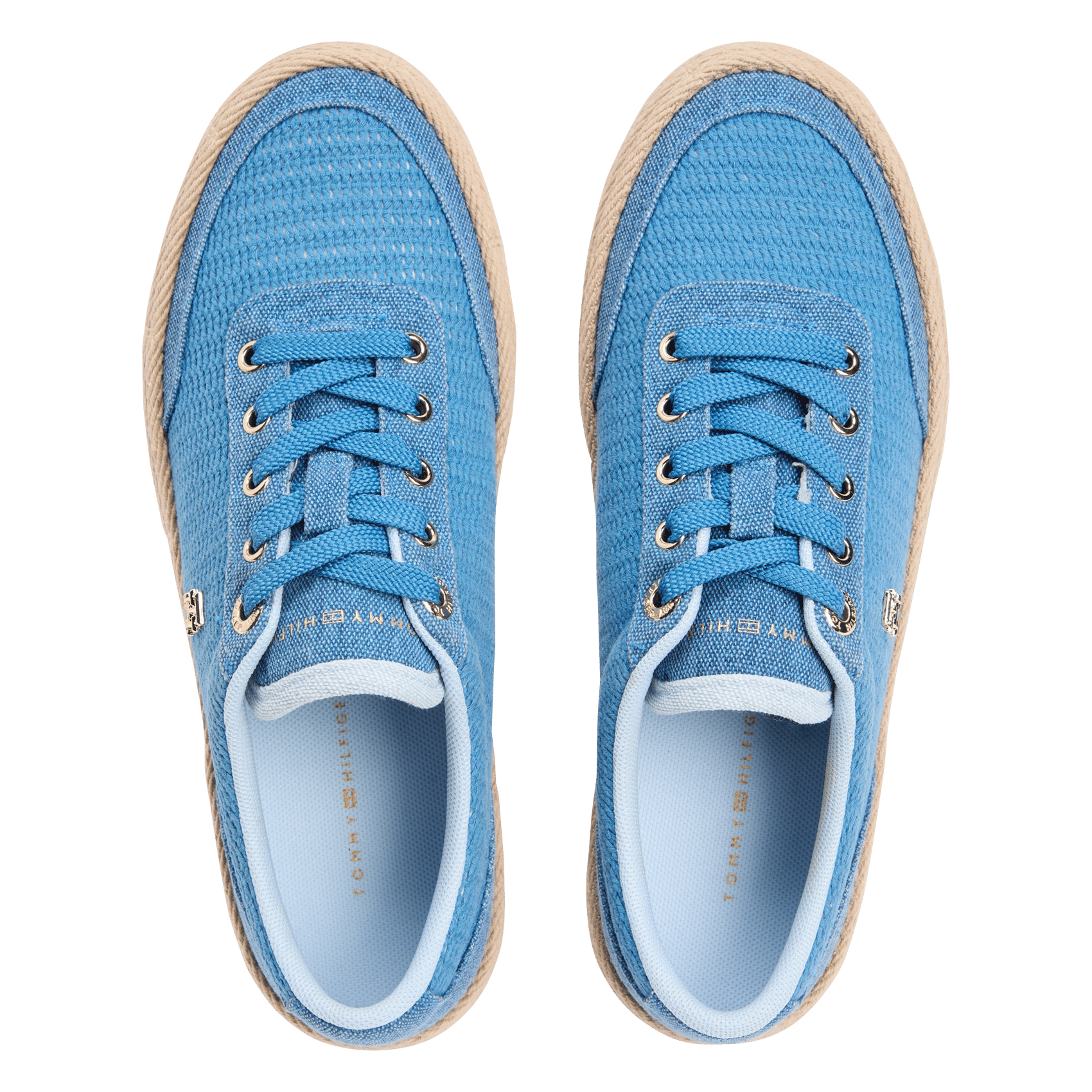 Sneakers basse in cotone unito TOMMY HILFIGER Blu