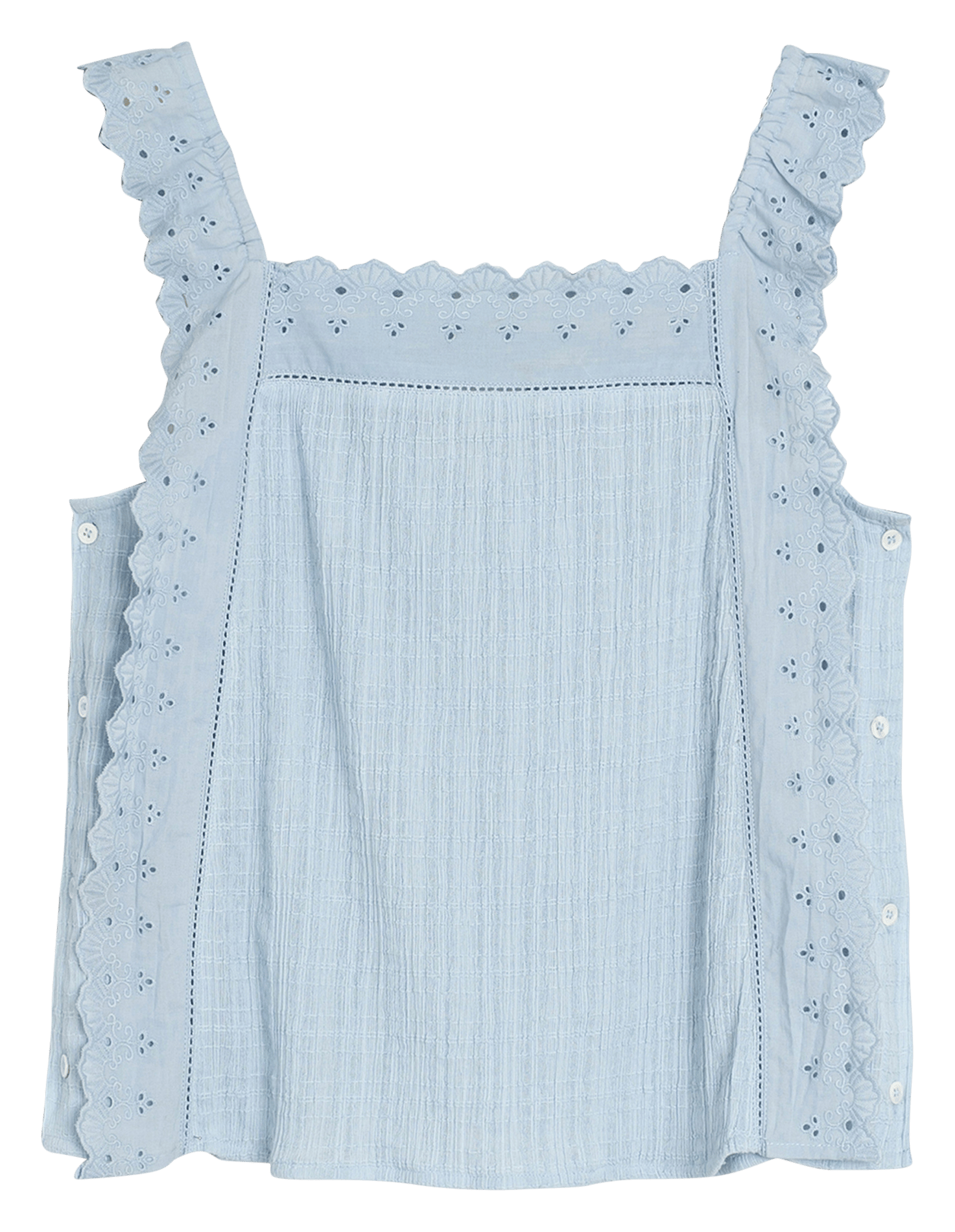 Bluse mit quadratischem Ausschnitt aus Baumwolle INDI & COLD Blau