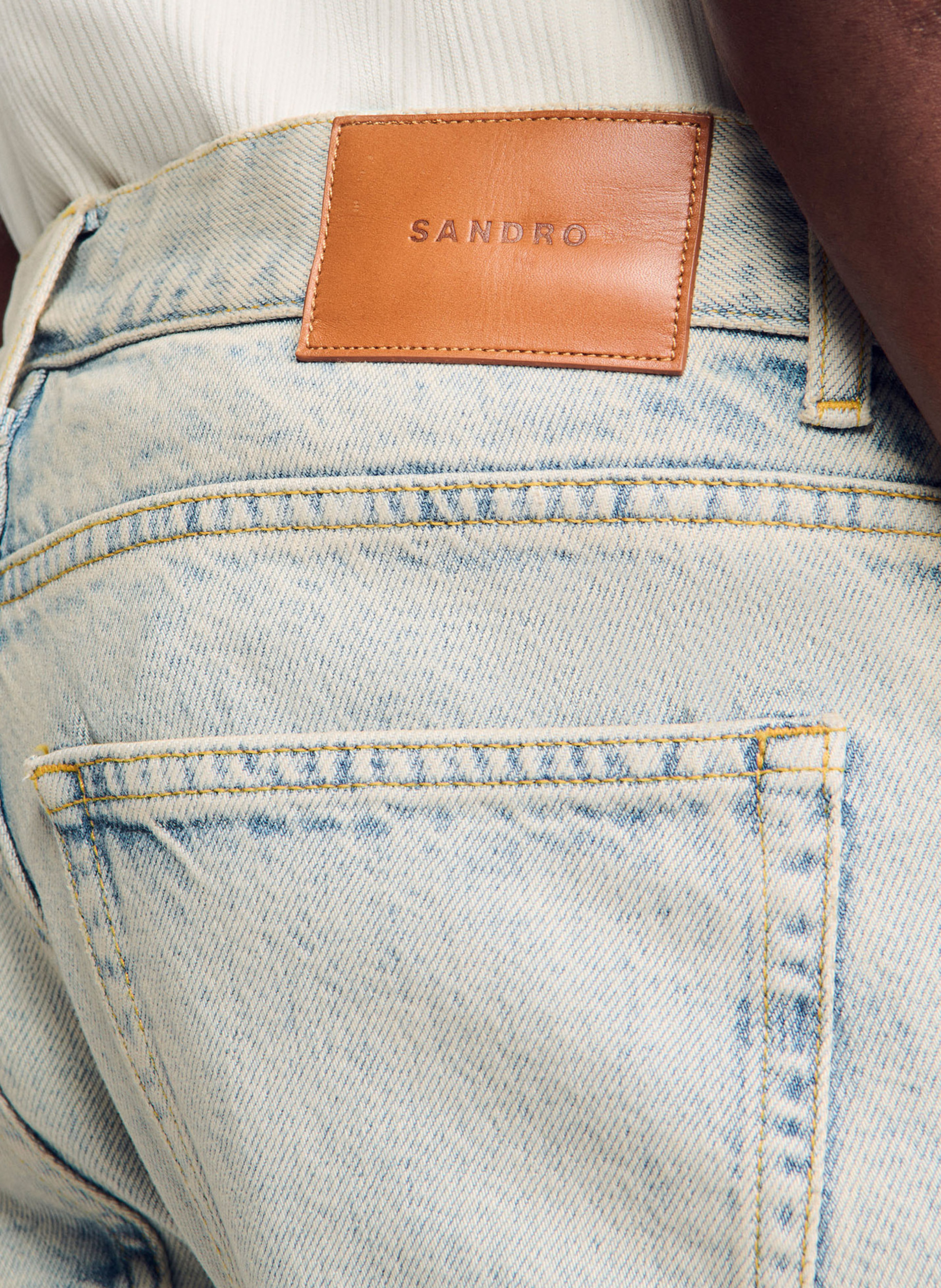 Csally - Gerade geschnittene Baumwollhose SANDRO Blau