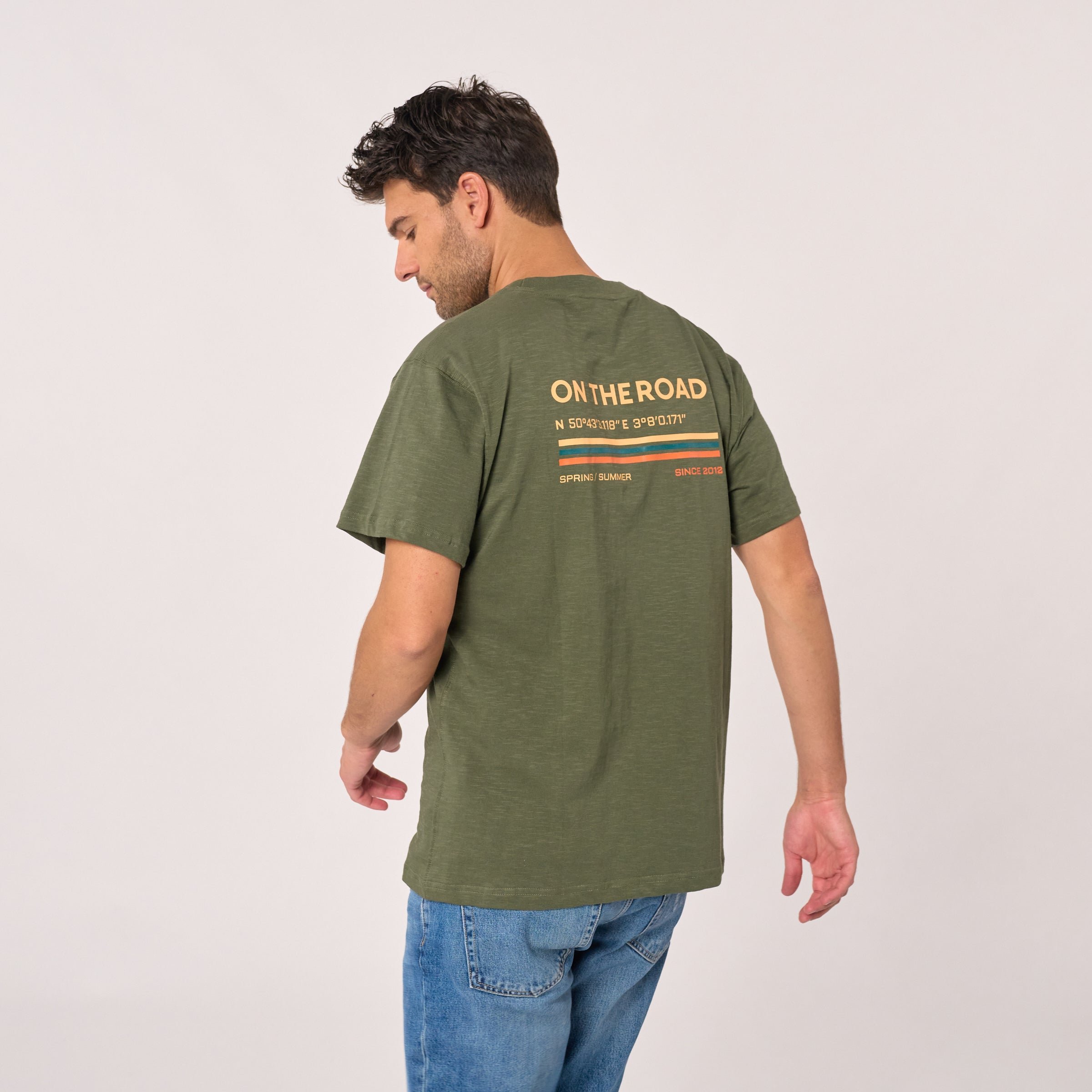 Organic cotton roadtrip T-shirt BILLYBELT Khaki