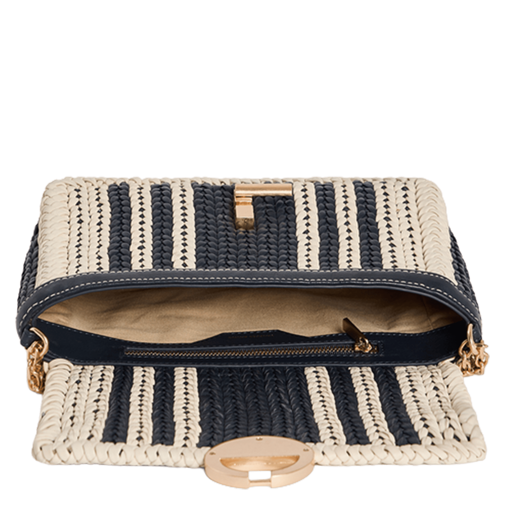 Braided leather shoulder bag VANESSA BRUNO Blue