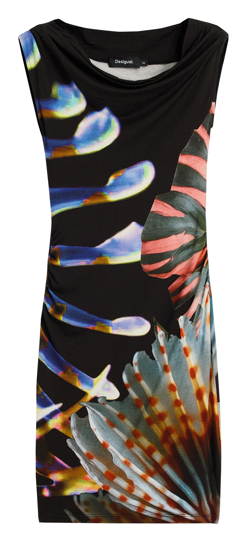 Robe courte imprimée DESIGUAL Noir