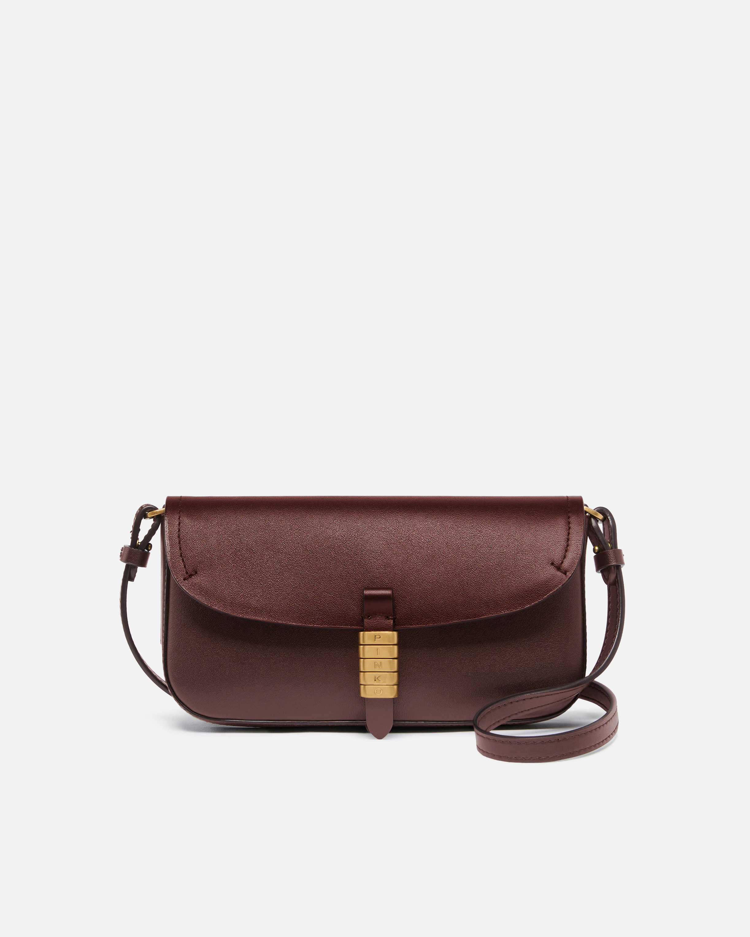 Medium leather saddle flat shoulder bag PINKO