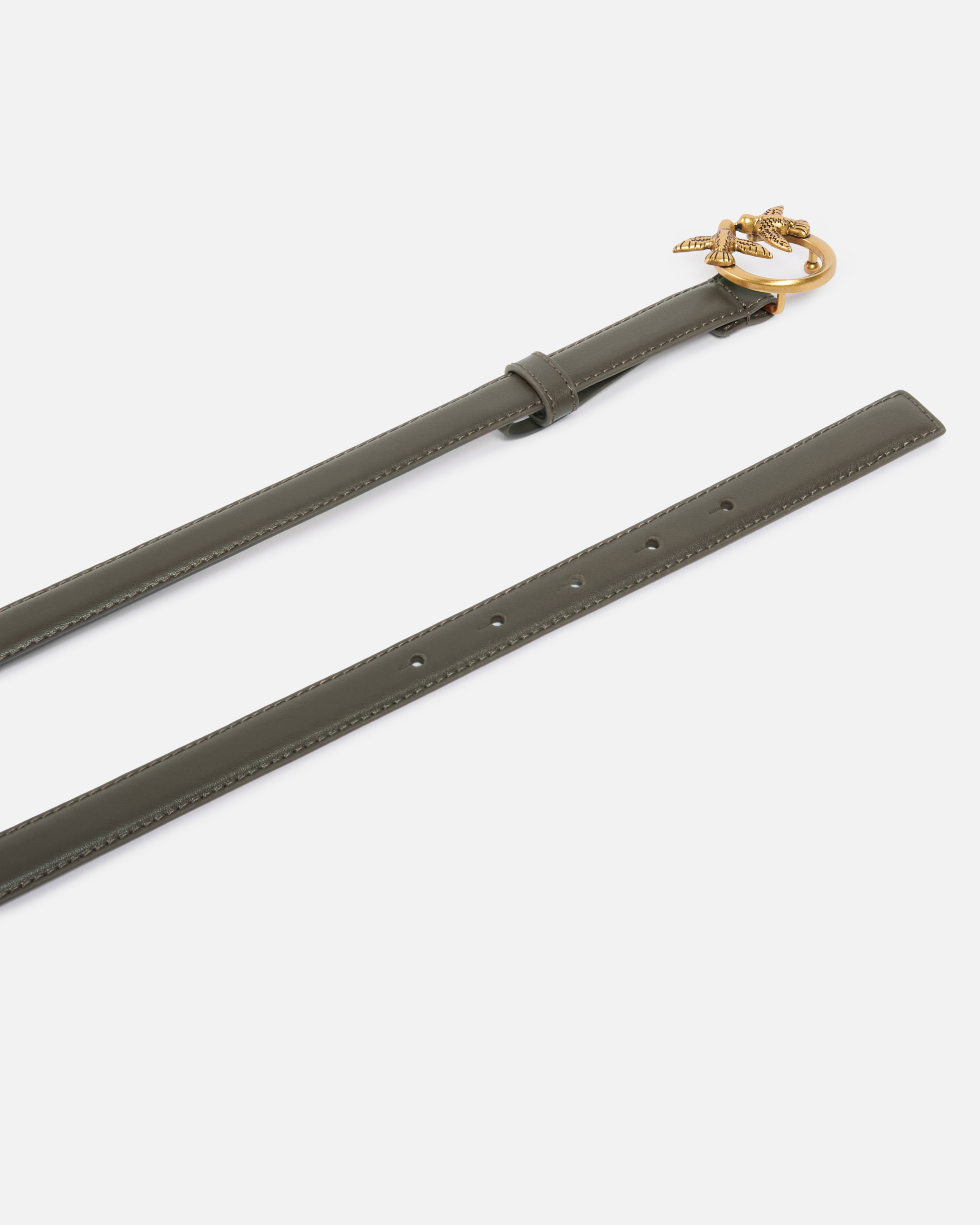Fine ceinture love birds en cuir 2cm PINKO Vert