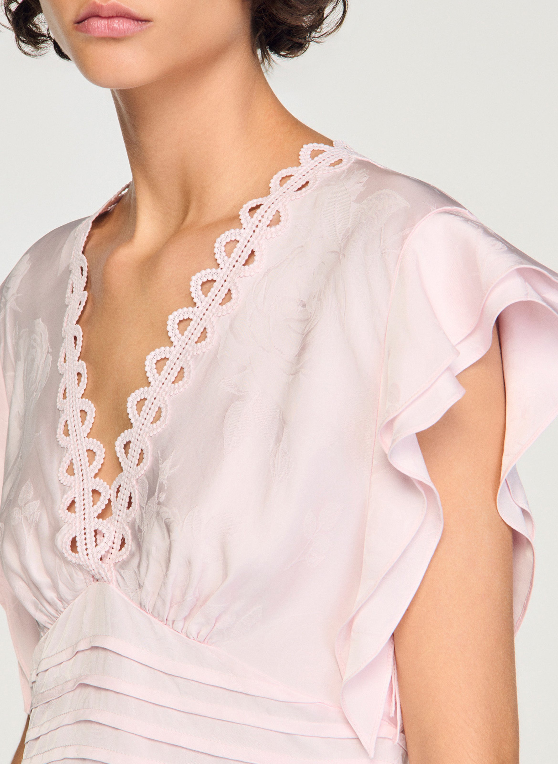 Sleeveless top with embroidery SANDRO Pink