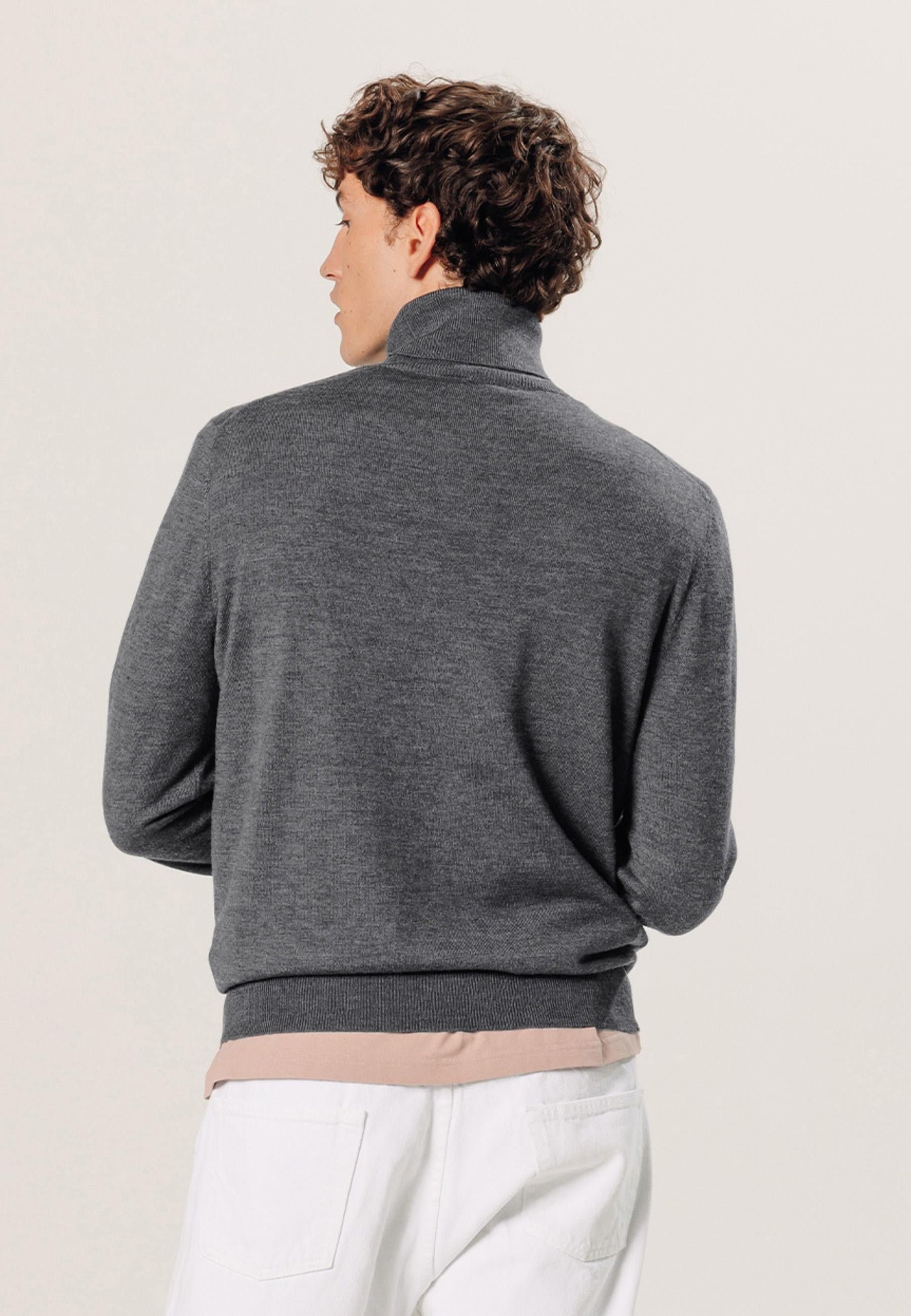 Pull col roulé en laine mérinos RODIER Gris
