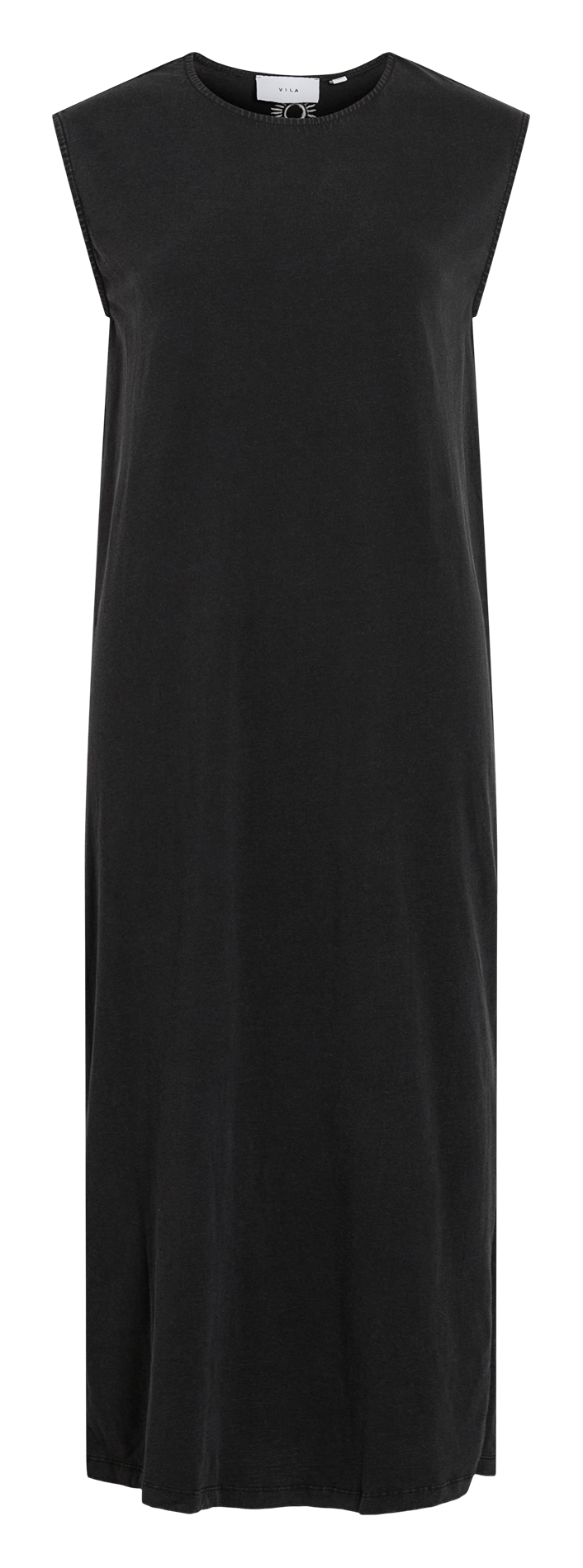 Robe longue col rond en coton bio VILA Noir