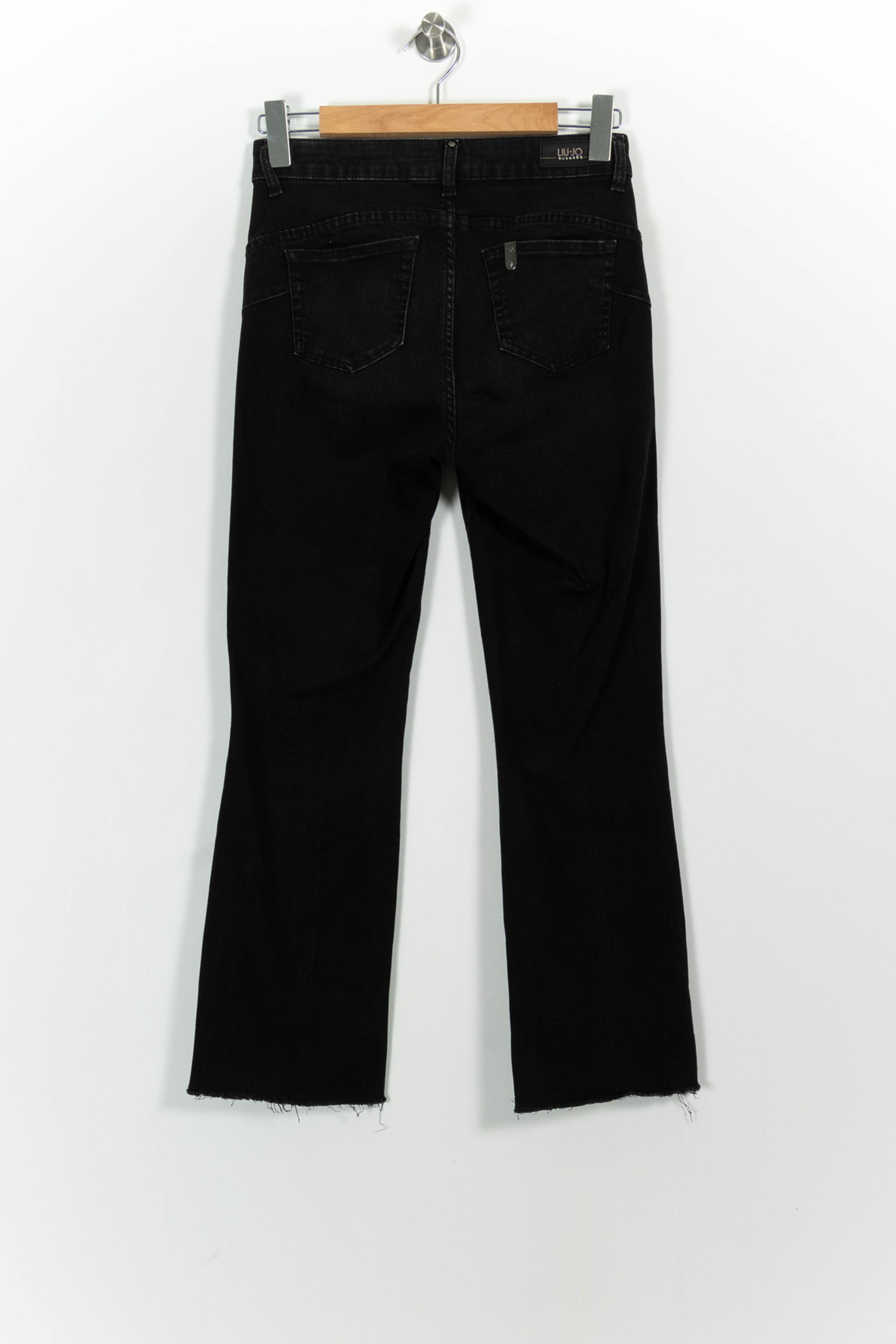 Cropped slim jeans with studs LIU JO - SECONDE MAIN Black