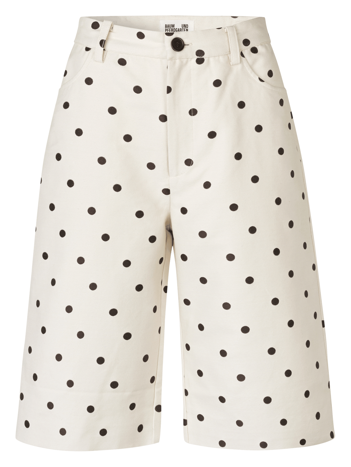 Gerade Bermuda-Shorts aus Bio-Baumwollmischung mit Print BAUM UND PFERDGARTEN Weiss