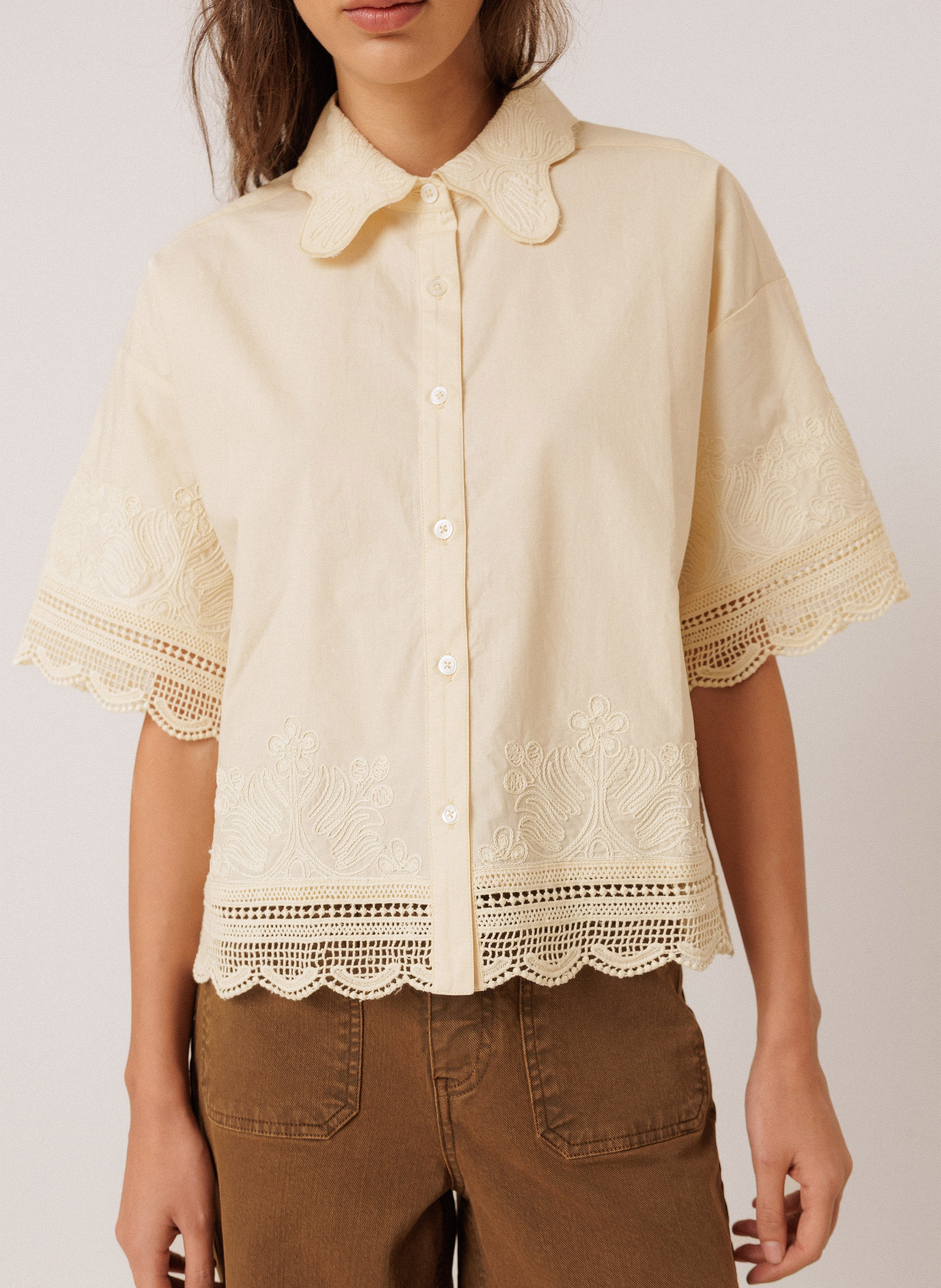 Straight organic cotton shirt INDI & COLD Yellow