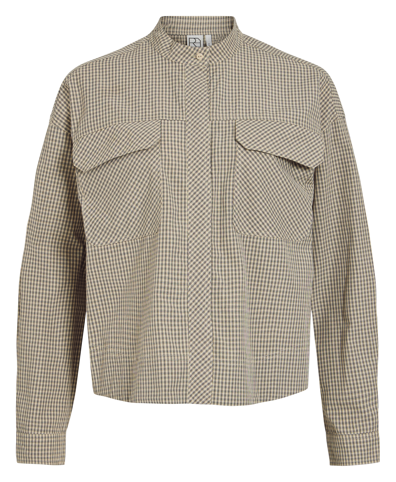 Rechte blouse met ronde hals en print ROUGE EDIT Beige