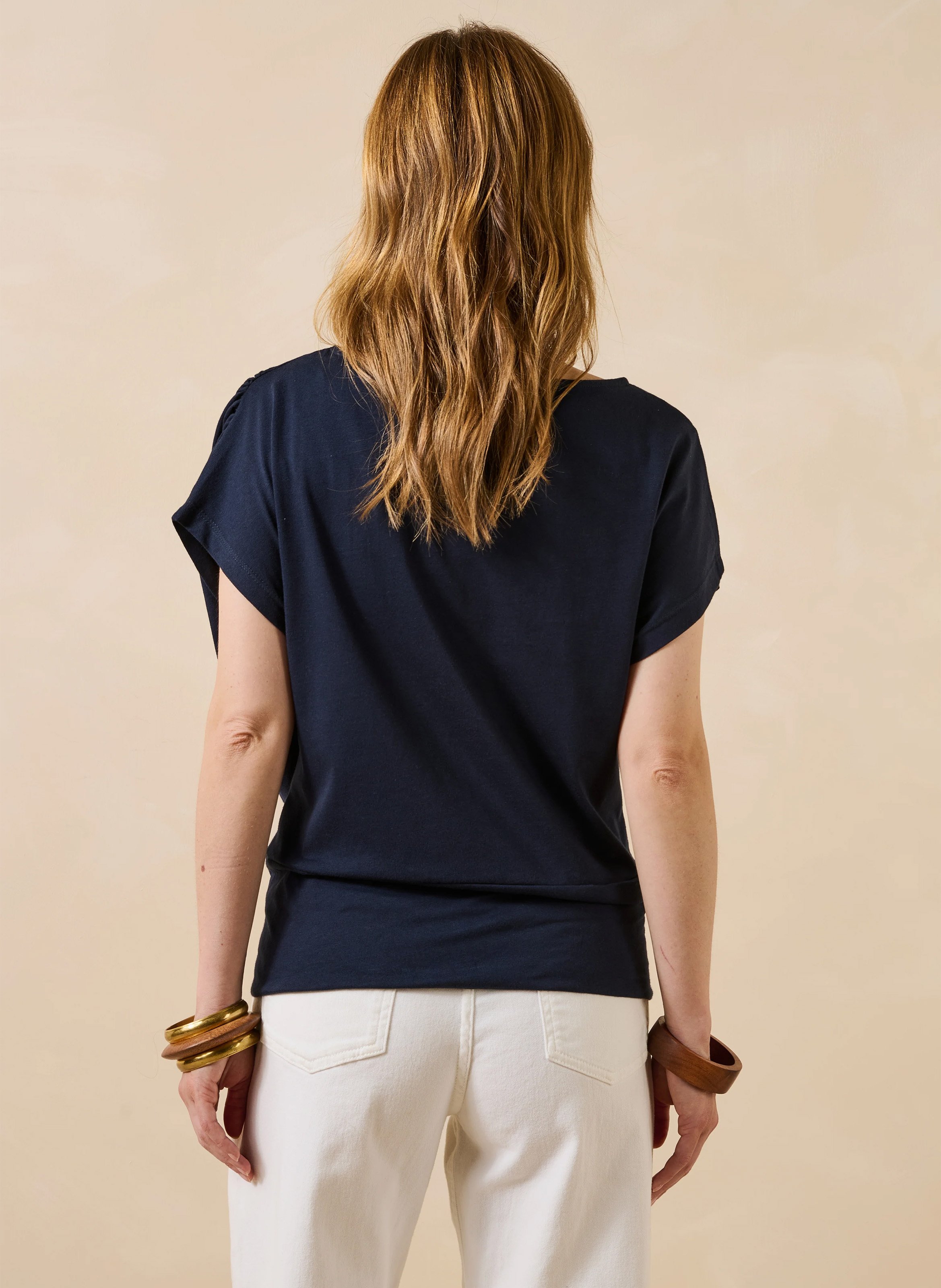 Fitted top in organic cotton LA FEE MARABOUTEE Blue