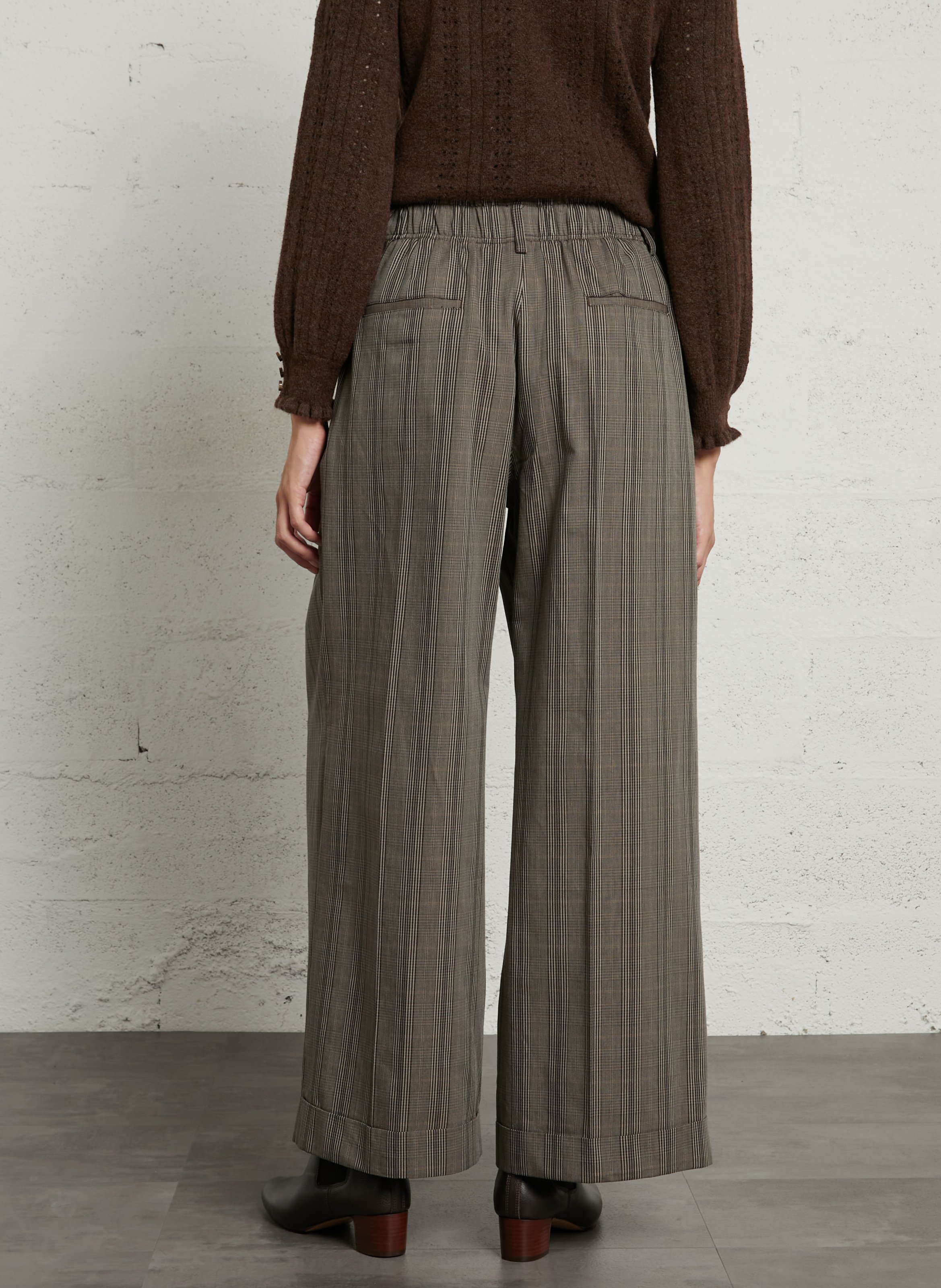 Wide-leg printed cotton pants BELLEROSE Green
