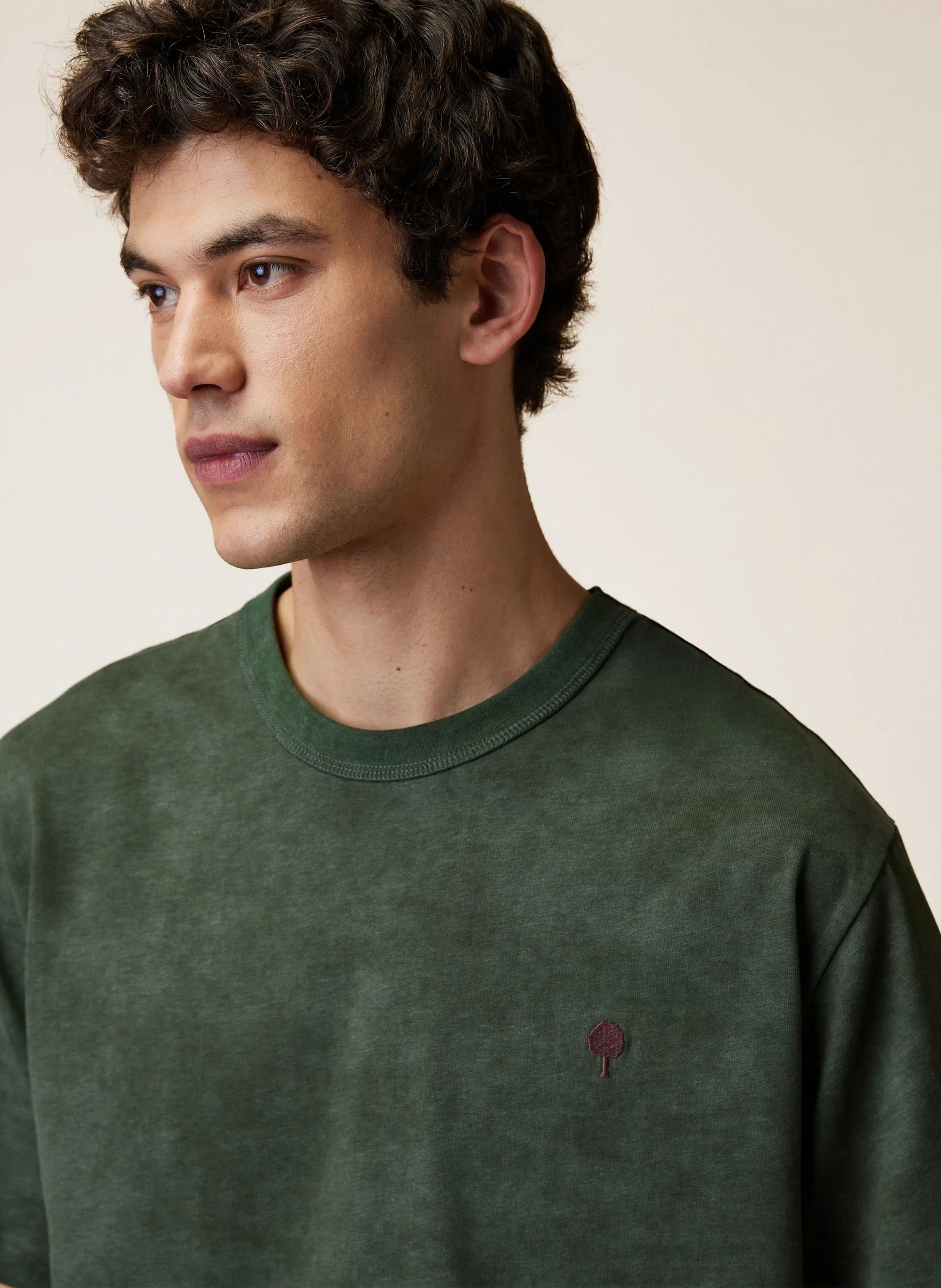 Round-neck cotton T-shirt FAGUO Green