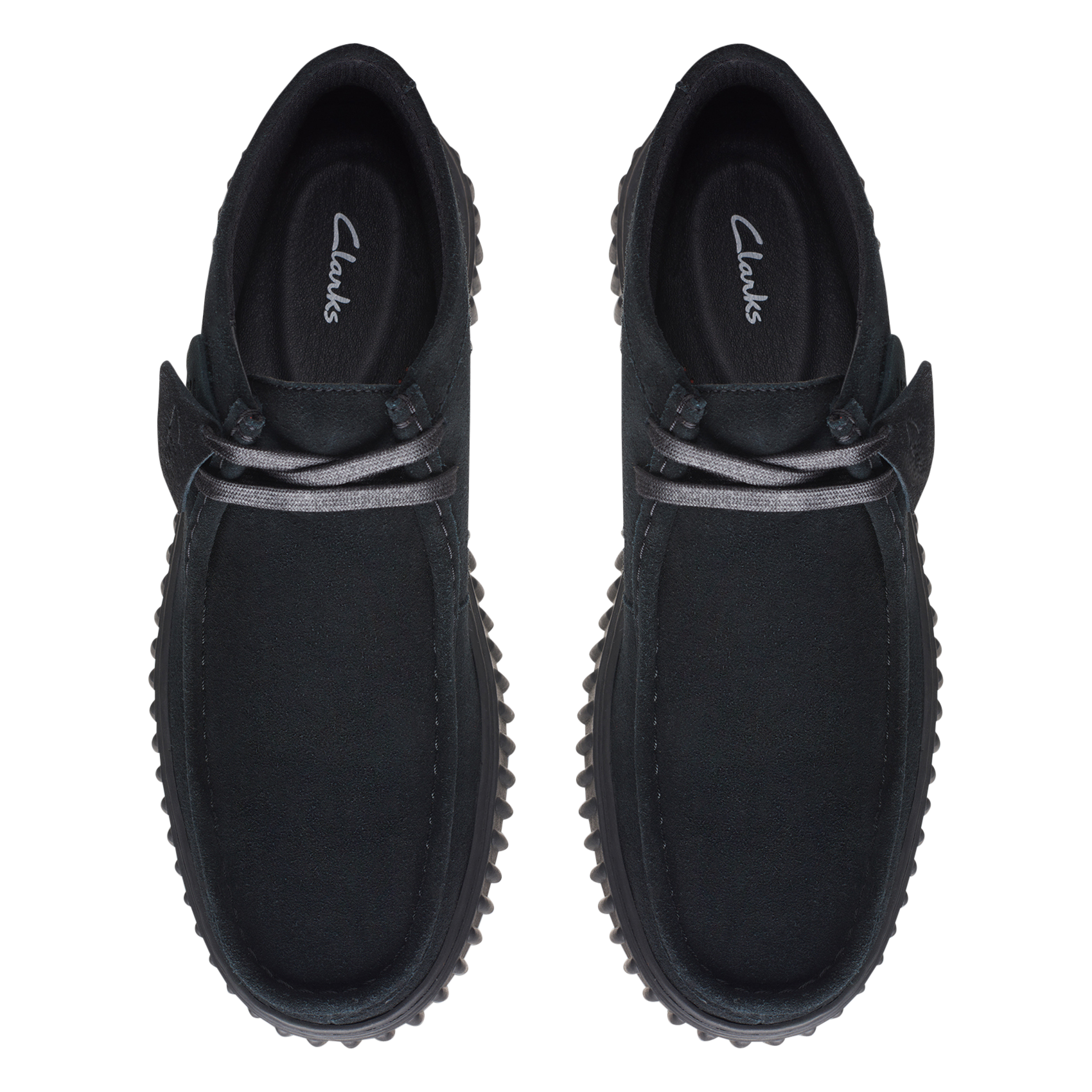 Bottines à lacets en cuir velours CLARKS Noir