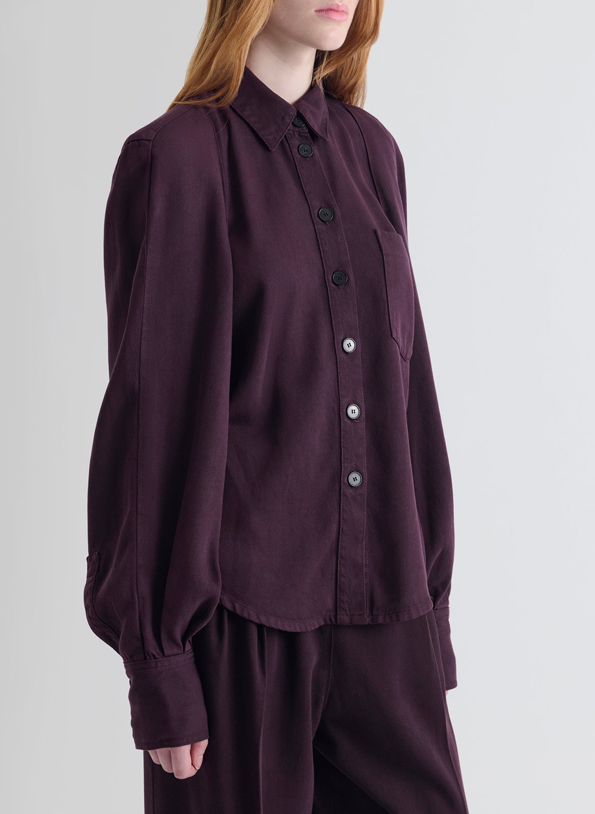Loose-fit shirt with classic collar IRO Purple
