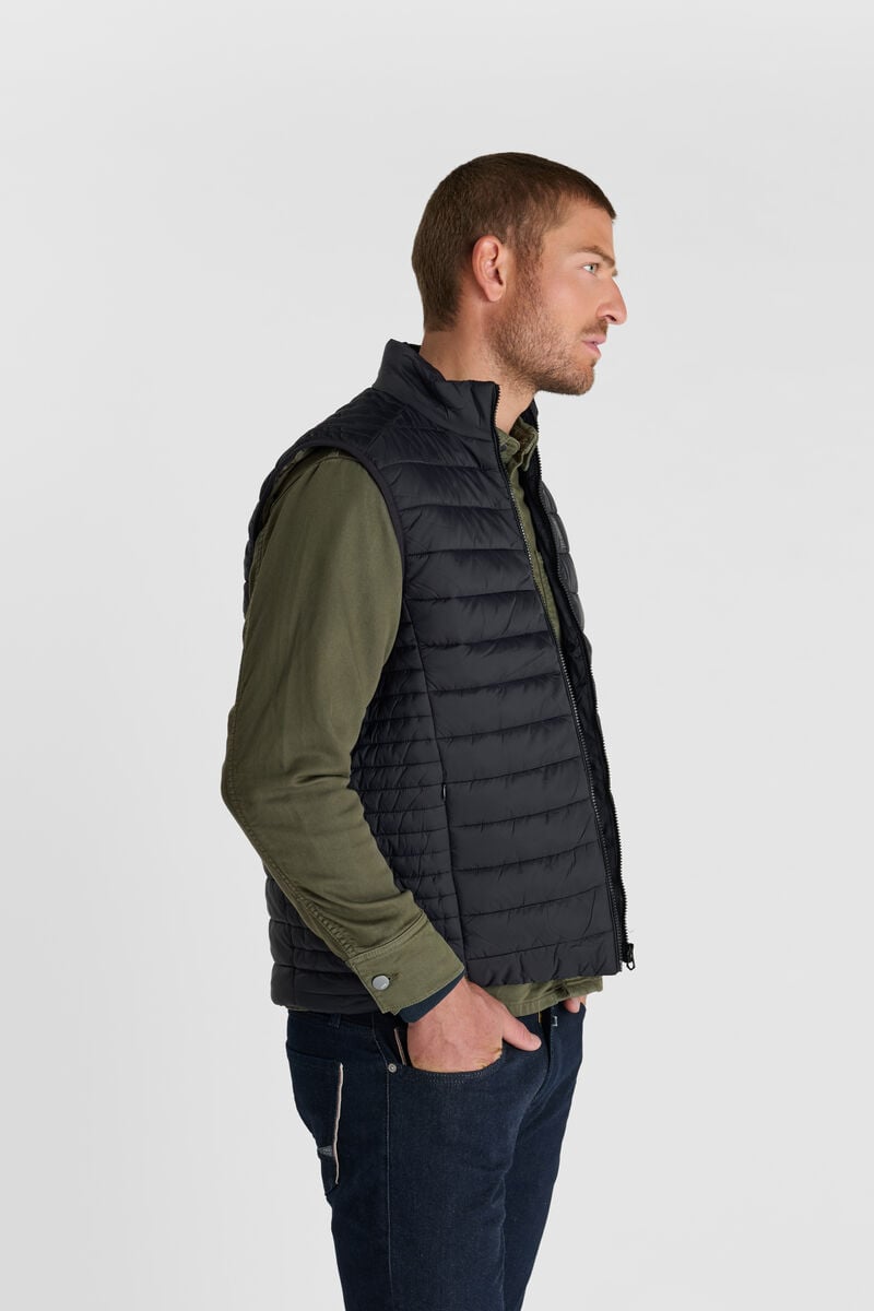 Sleeveless zip-up puffer jacket with stand-up collar LE TEMPS DES CERISES Black