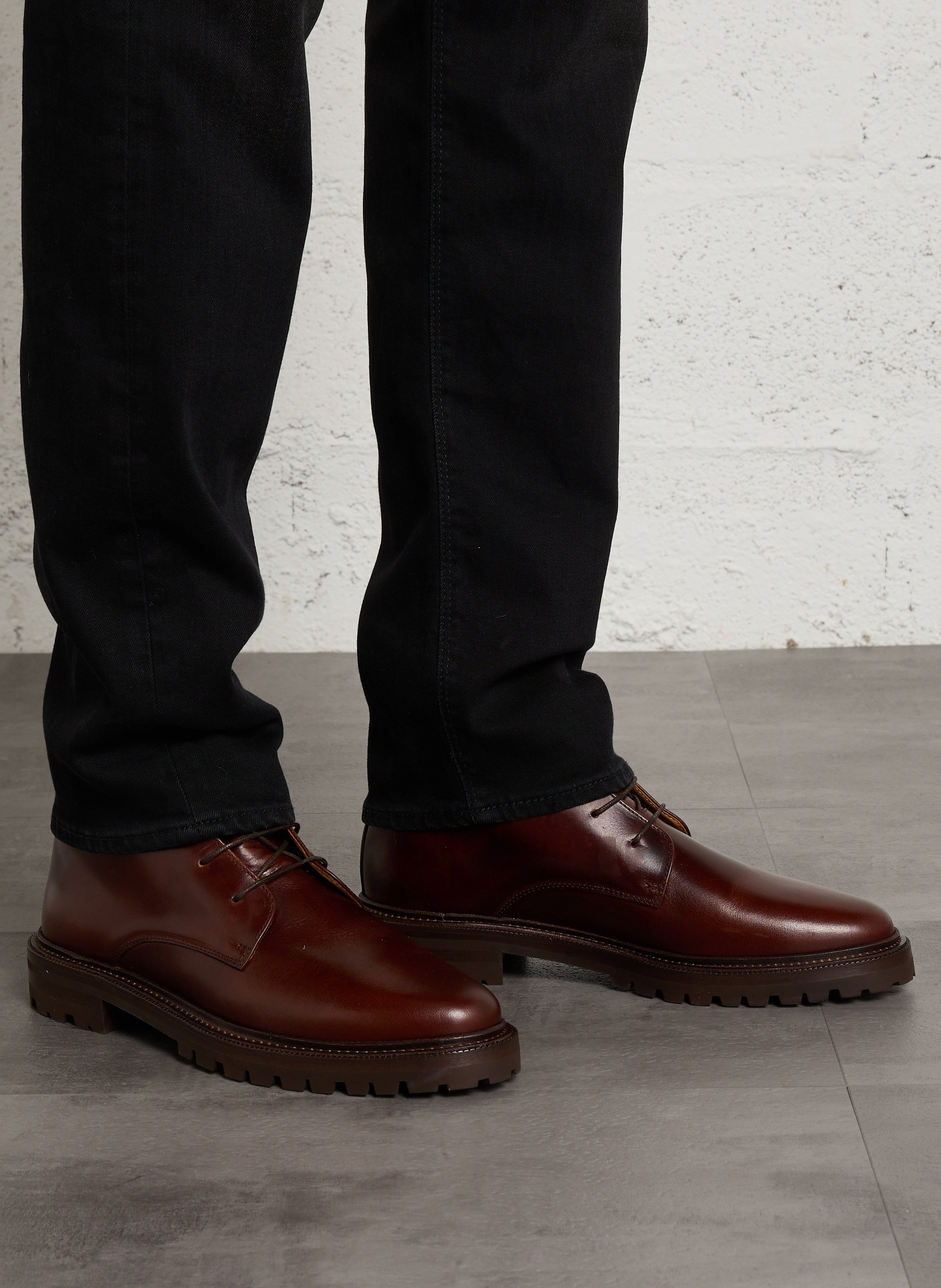 Lederstiefel in genarbtem Leder BOBBIES Braun