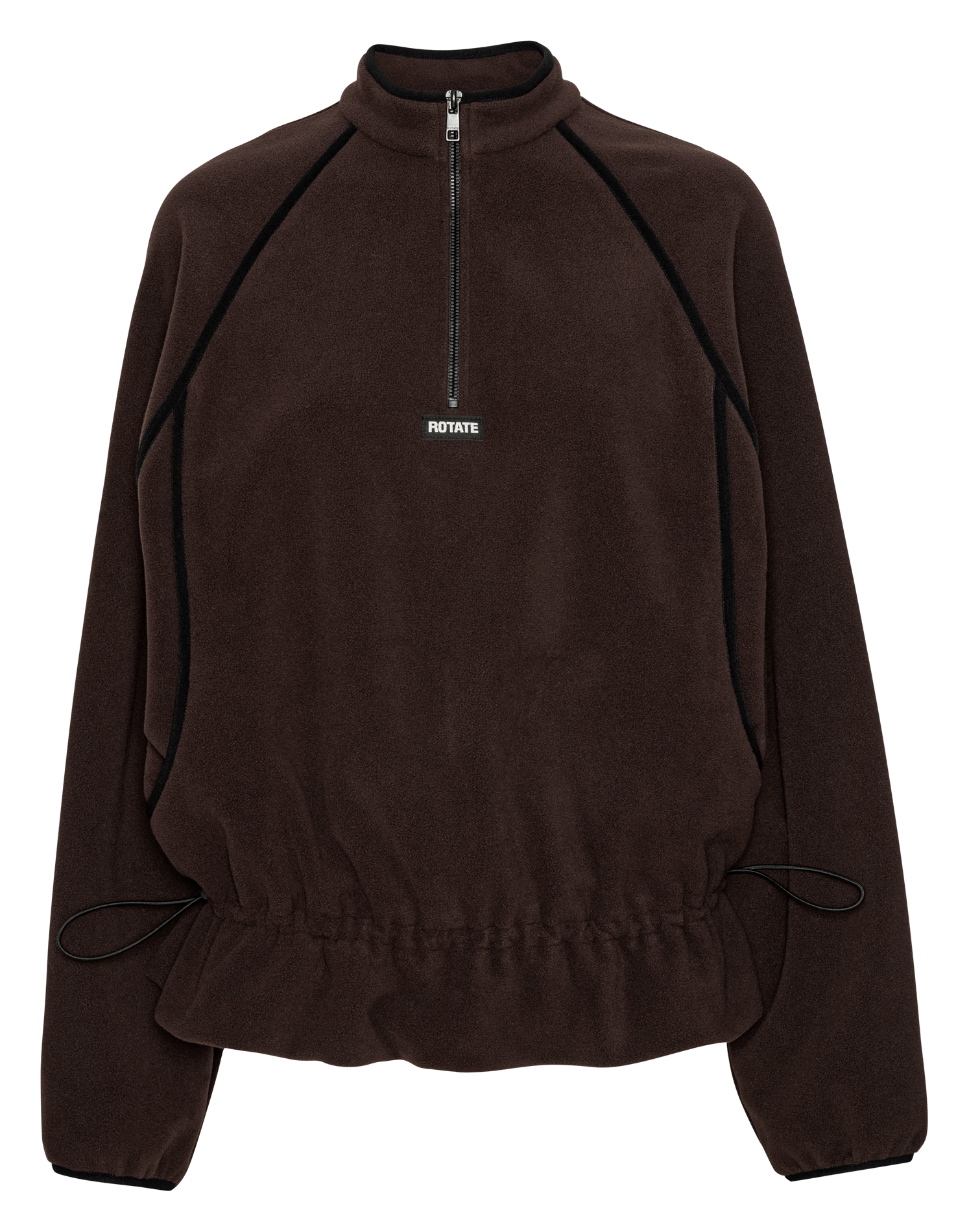 Plain loose-fit sweatshirt with a high neck ROTATE Brown